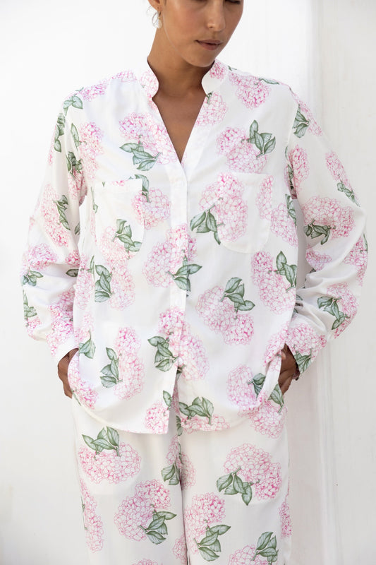 Piyama Maggie Pyjama Set - Long - Hydrangea Pink — view 2