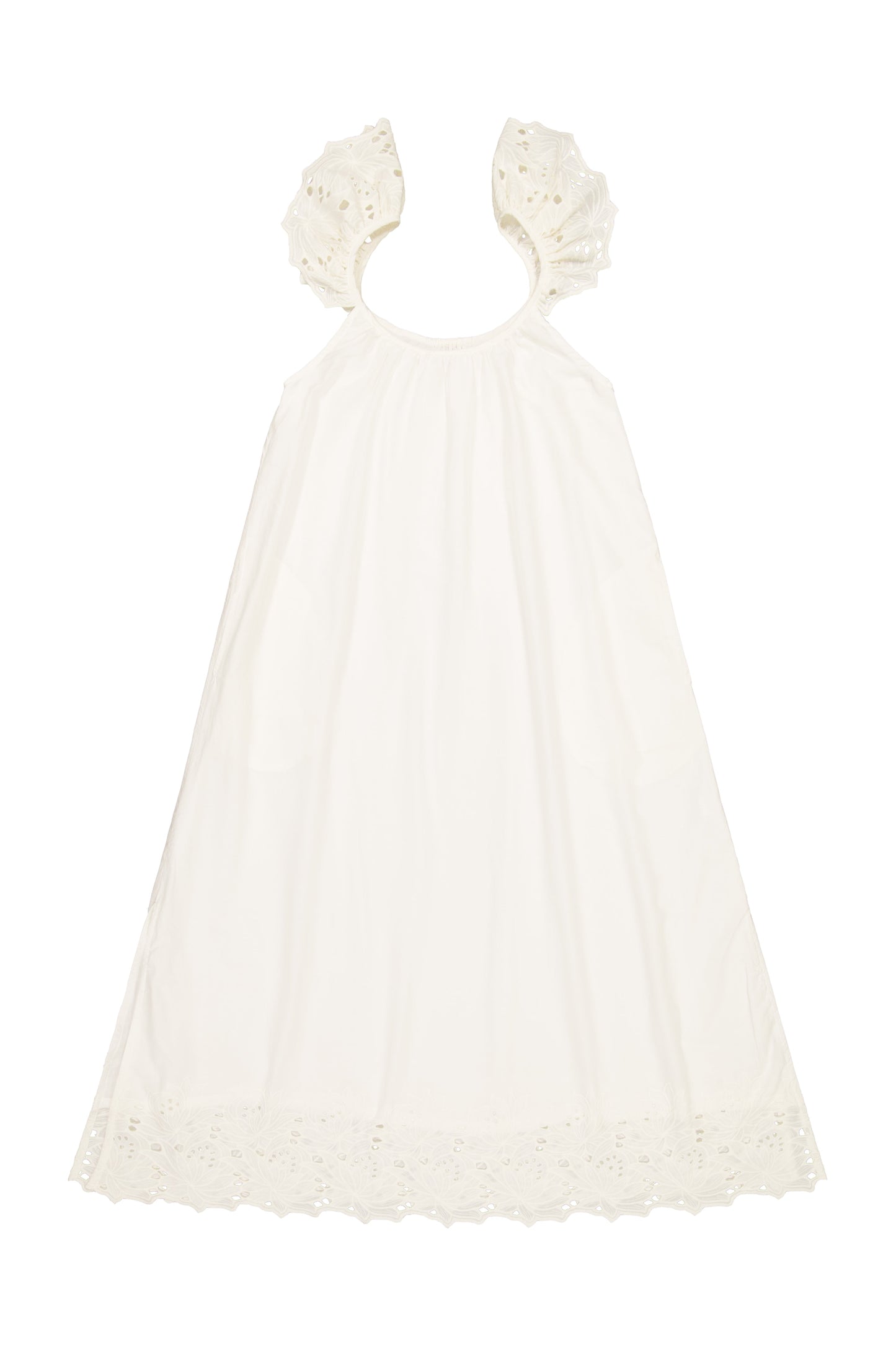 Indah Lounge Dress - Cotton Embroidery - Vanilla