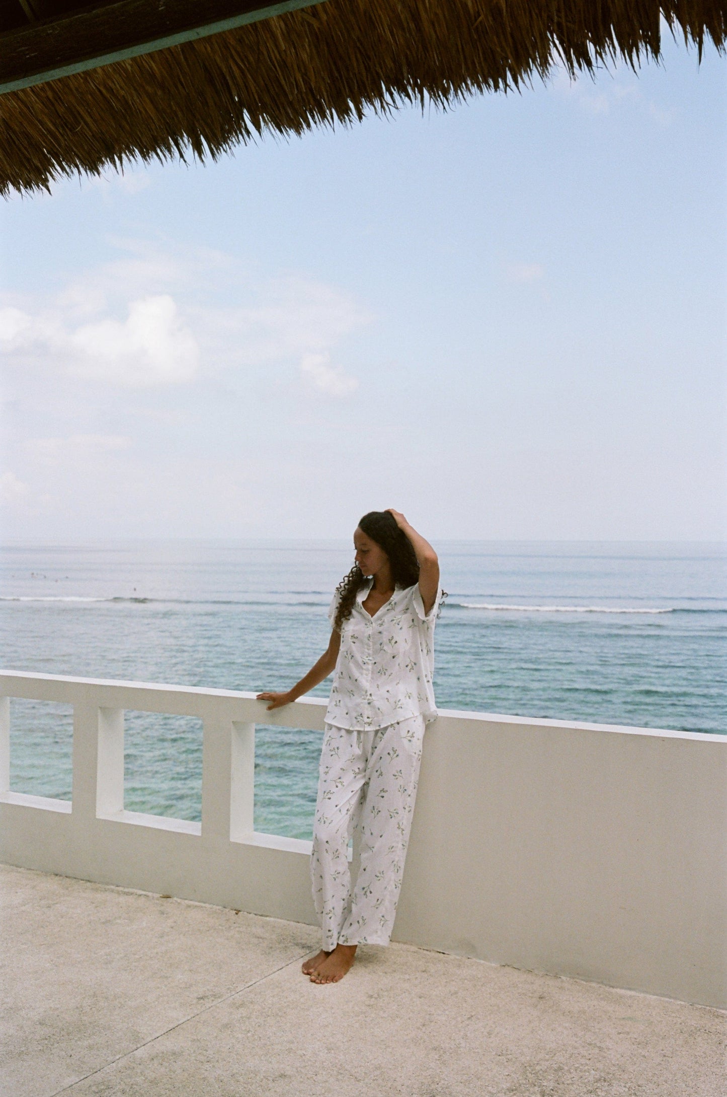 Maggie Pajama Set - Long Pants - Lyocell Linen - Bluebell