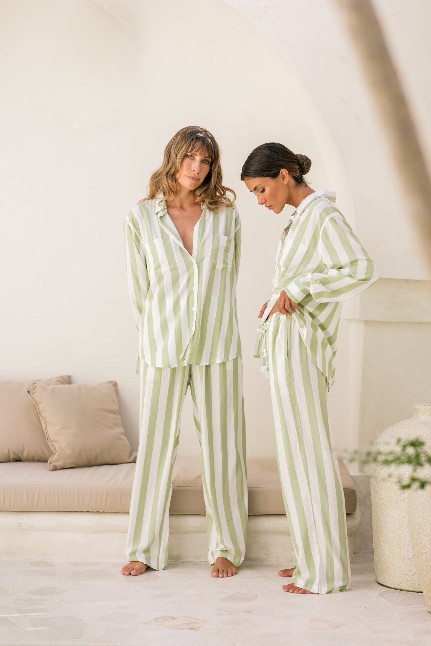 Marlon Long Sleep Set - Stripe - Margarita