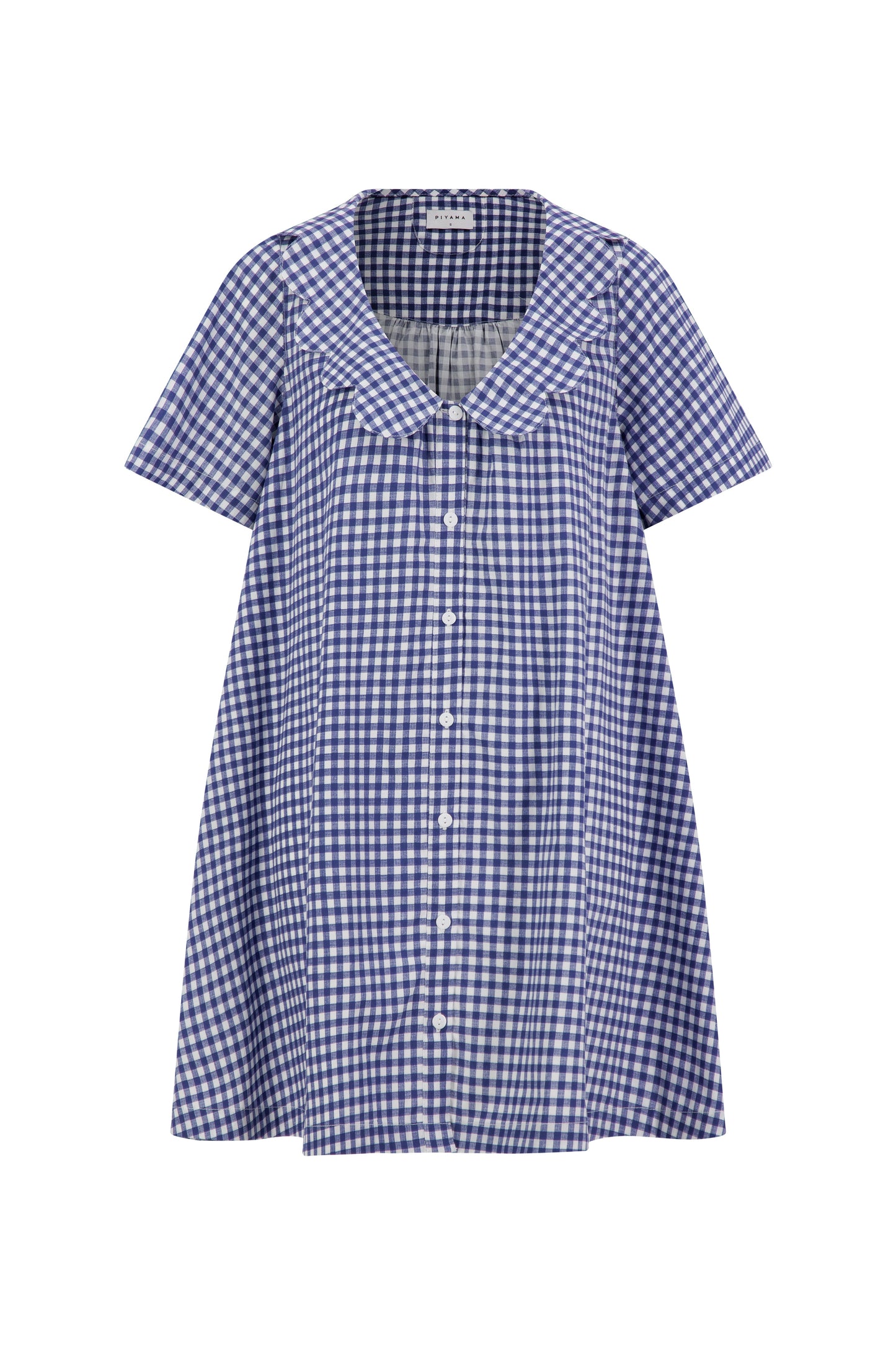 Penelope Lounge Dress - Gingham - Navy