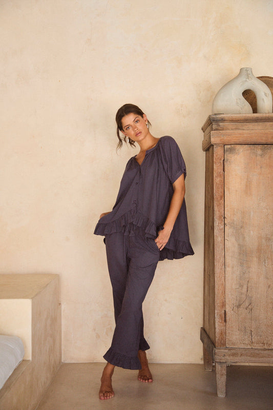 Piyama Sophie Sleep Set - Pants - Cotton Modal - Midnight Blue — view 5