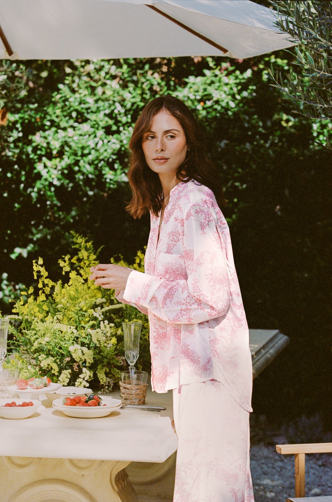 Maggie Pyjama Set - Long - Summer Toile - Pink