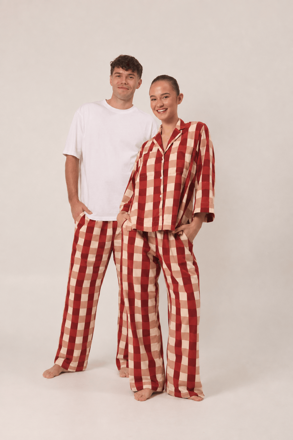 Peta Lounge Set - Cotton Jersey - Holiday Plaid