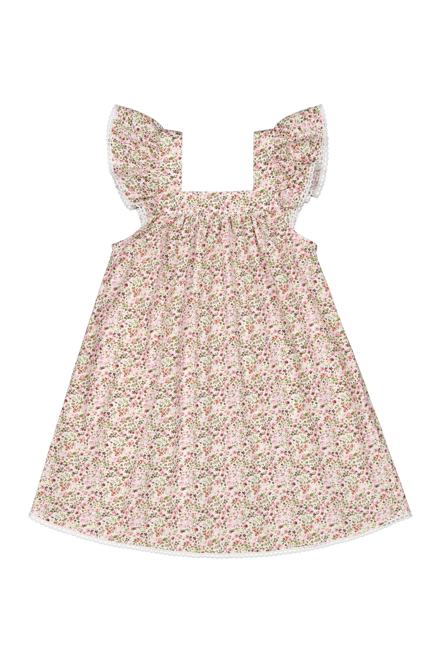 Girls Harriet Lounge Dress - Floret Pink + Trim