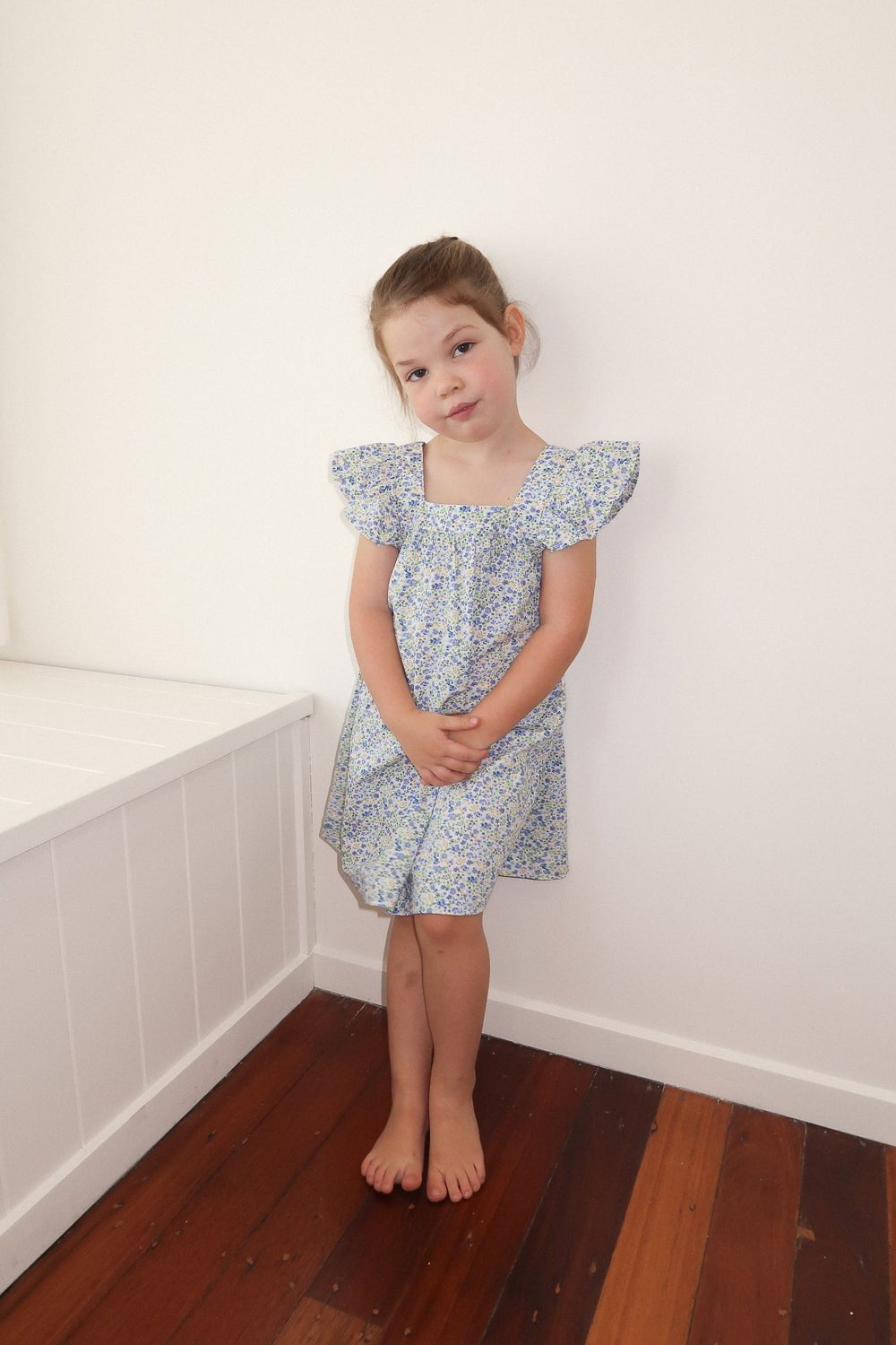 Harriet Lounge Dress - Cotton - Floret Blue