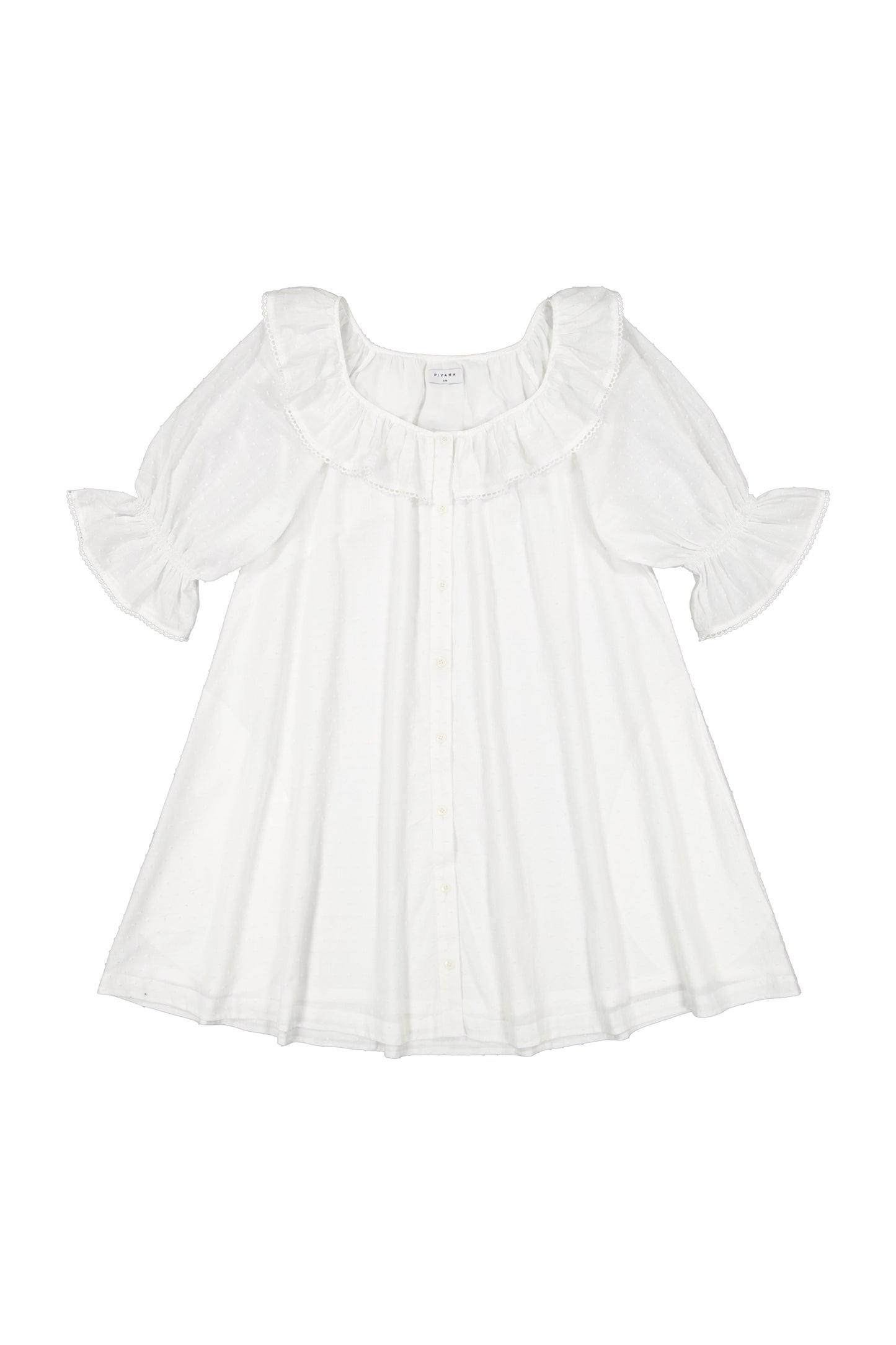 Jemima Nightie - White - Cotton Swiss Dot