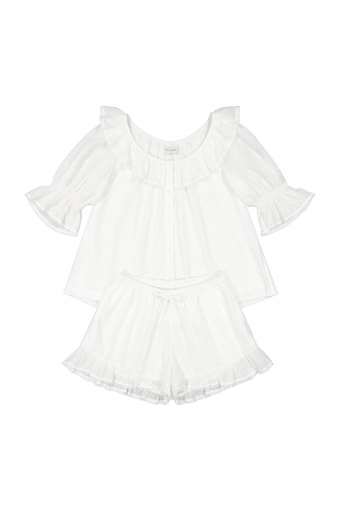 Jemima Sleep Set - White - Cotton Swiss Dot