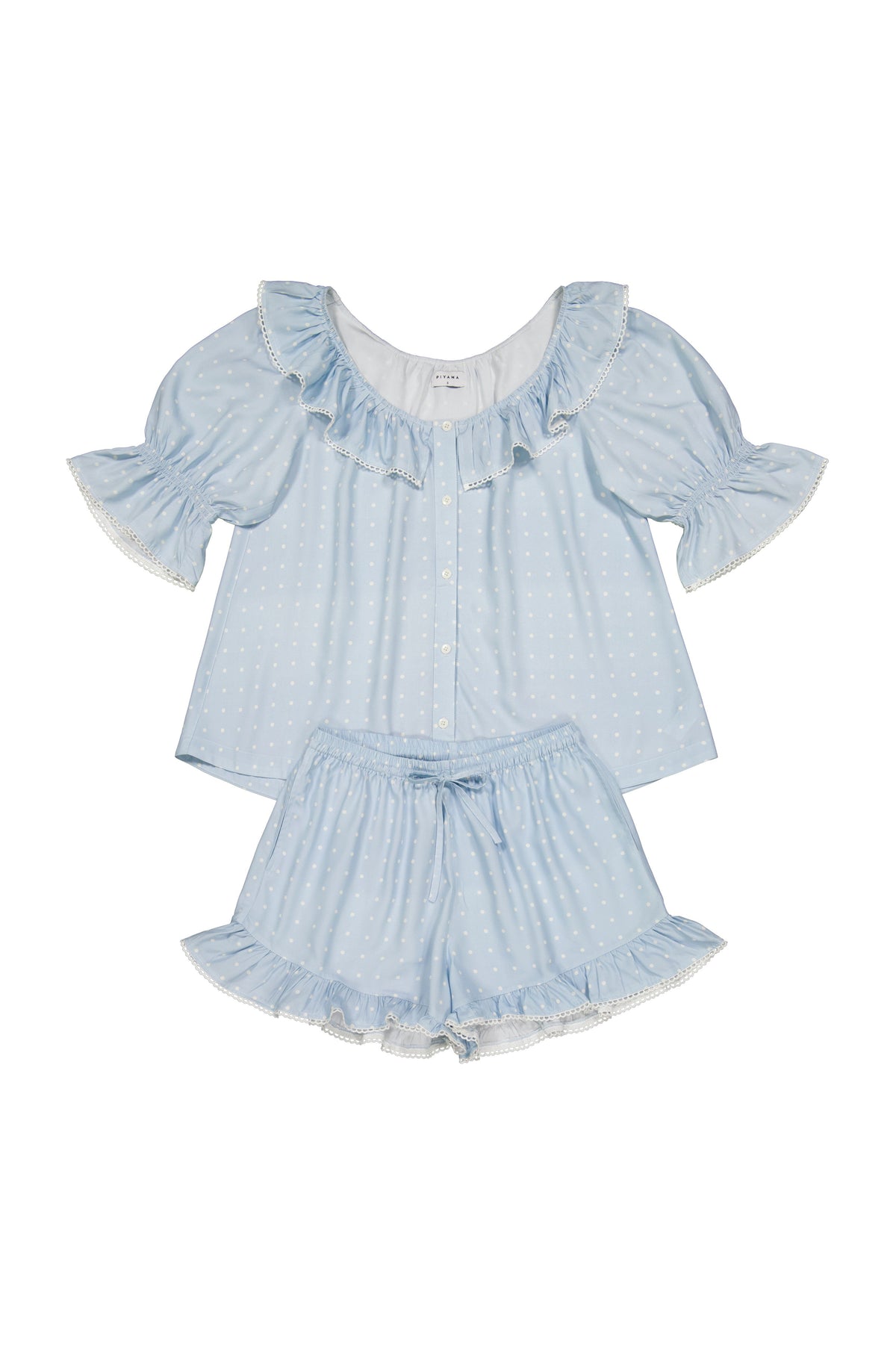 Jemima Sleep Set - ECOVERO™ - Milky Blue Dot