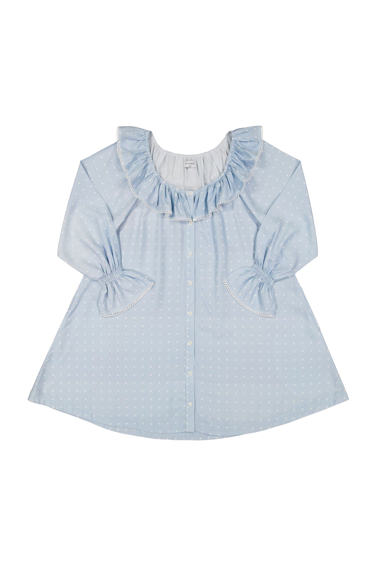 Jemima Nightie - ECOVERO™ - Milky Blue Dot
