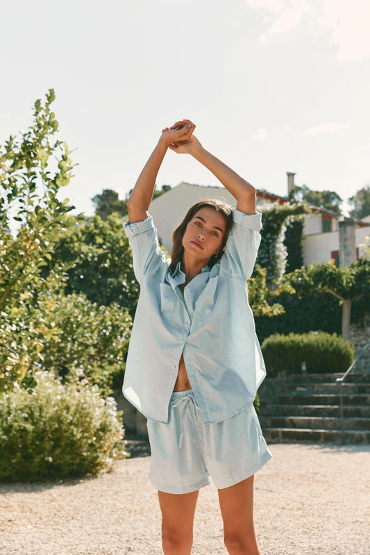 Stevie Lounge Set - Cotton - Baby Blue