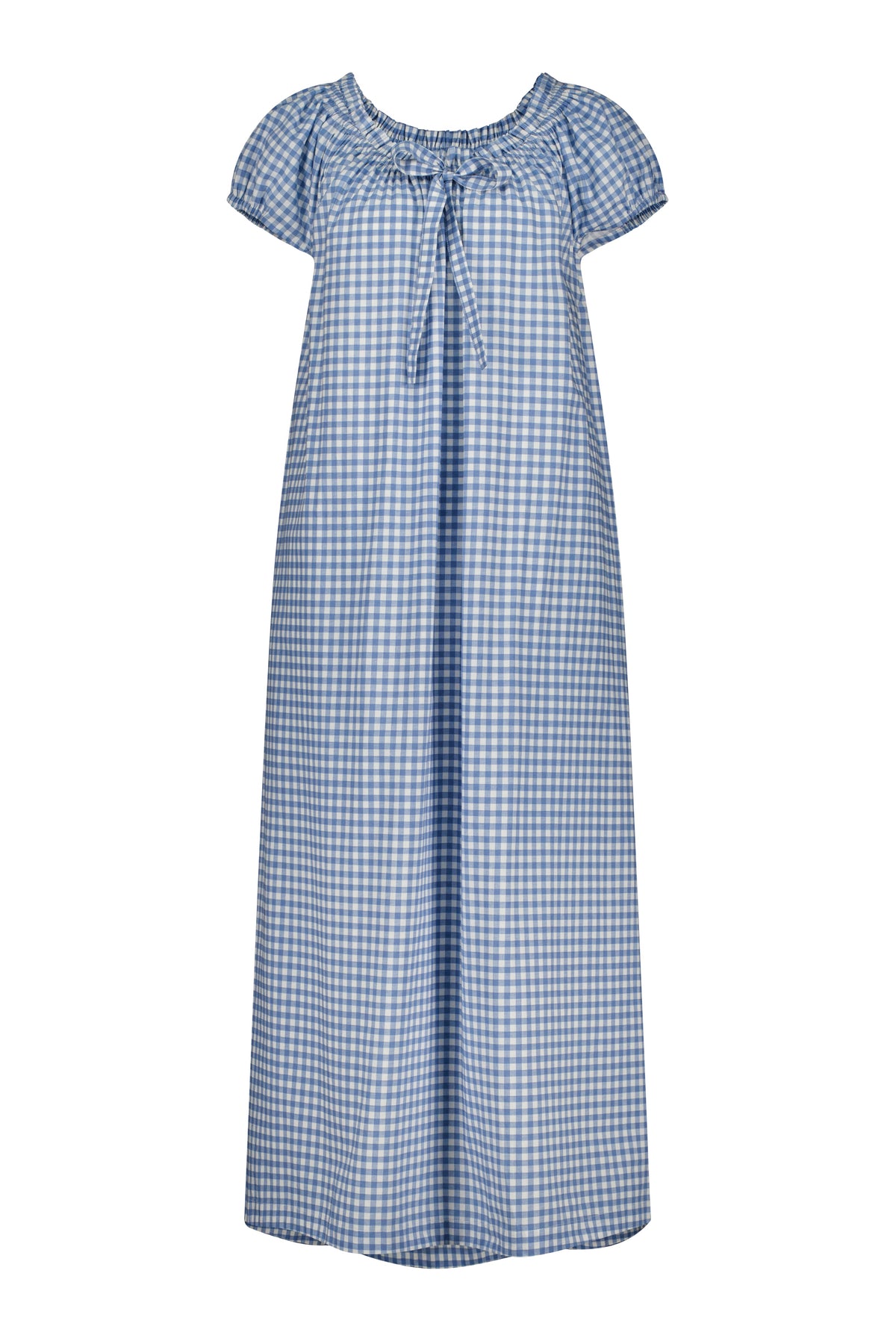 Lily Lounge Dress - Gingham - French Blue