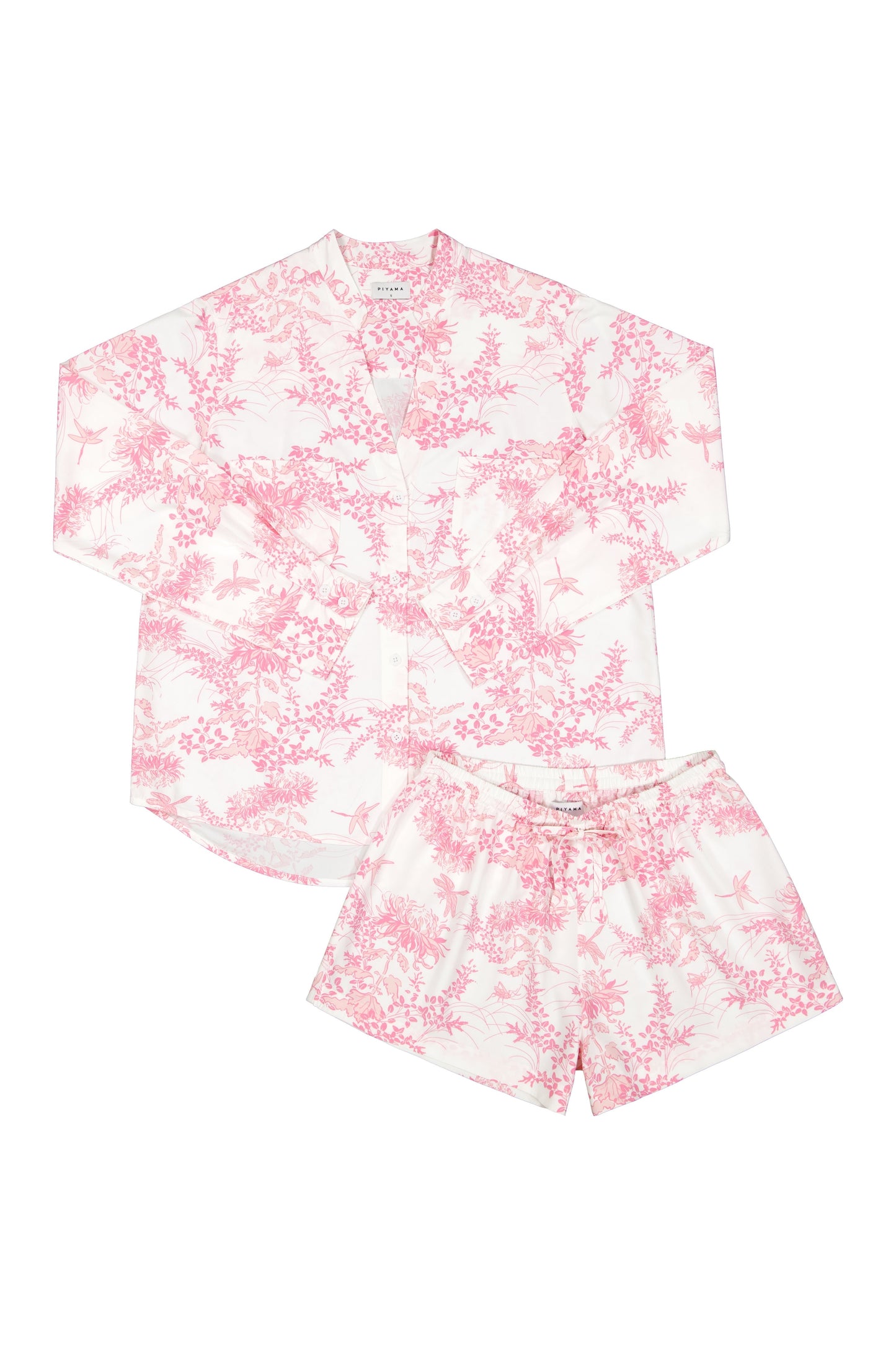 Maggie Pajama Set - Long Sleeve - ECOVERO™ - Summer Toile - Pink