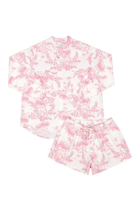 Maggie Pajama Set - Long Sleeve - ECOVERO™ - Summer Toile - Pink