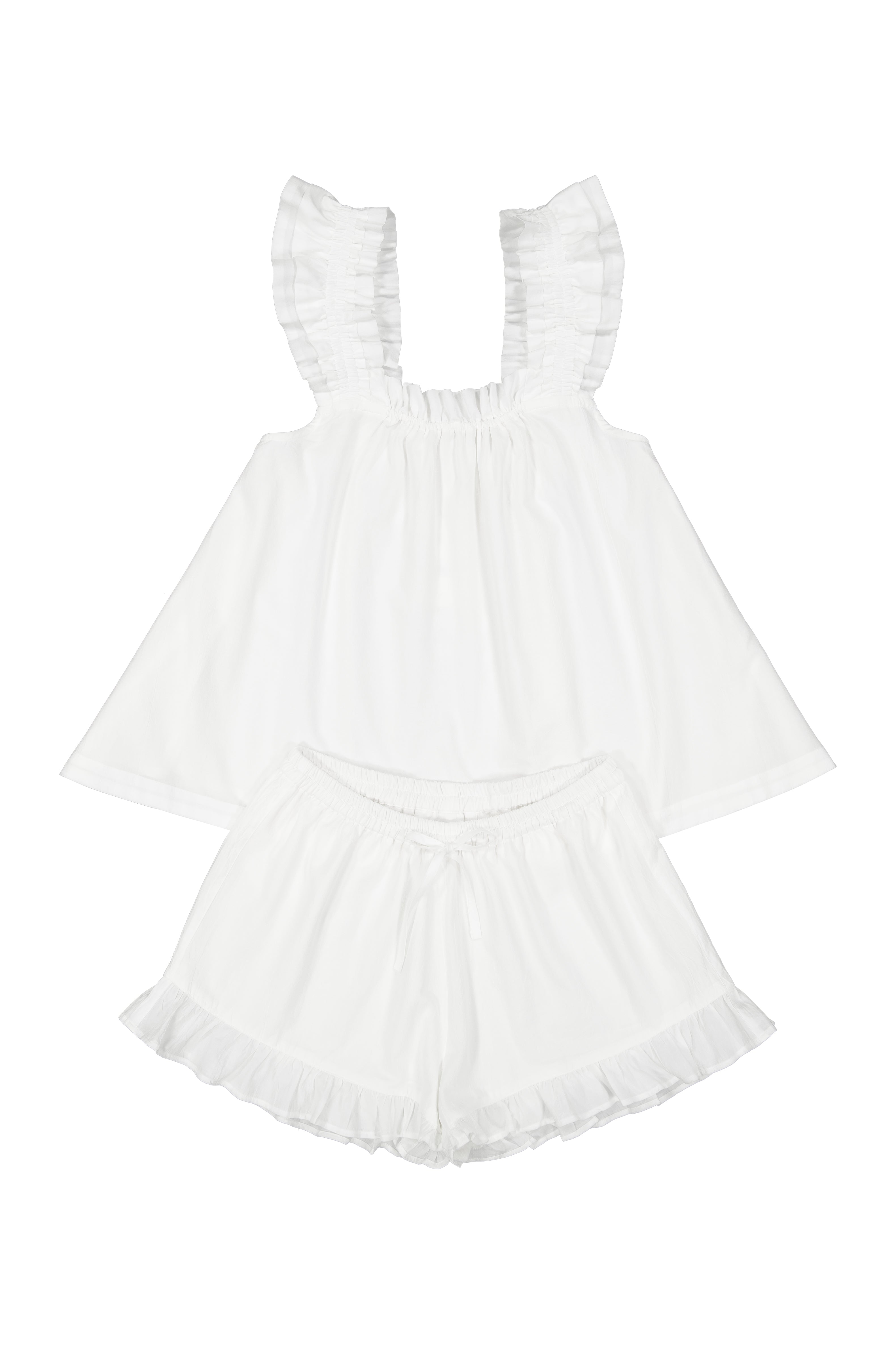 Nicolette Sleep Set - White Washed Cotton – Piyama USD
