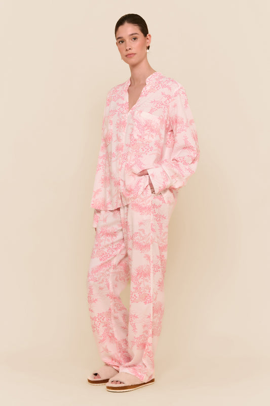 Maggie Pyjama Set - Long - Summer Toile - Pink