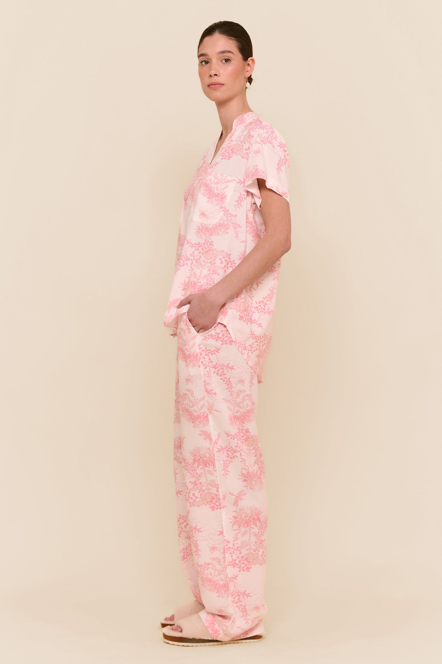 Maggie Pyjama Set - Long Pants - Summer Toile - Pink