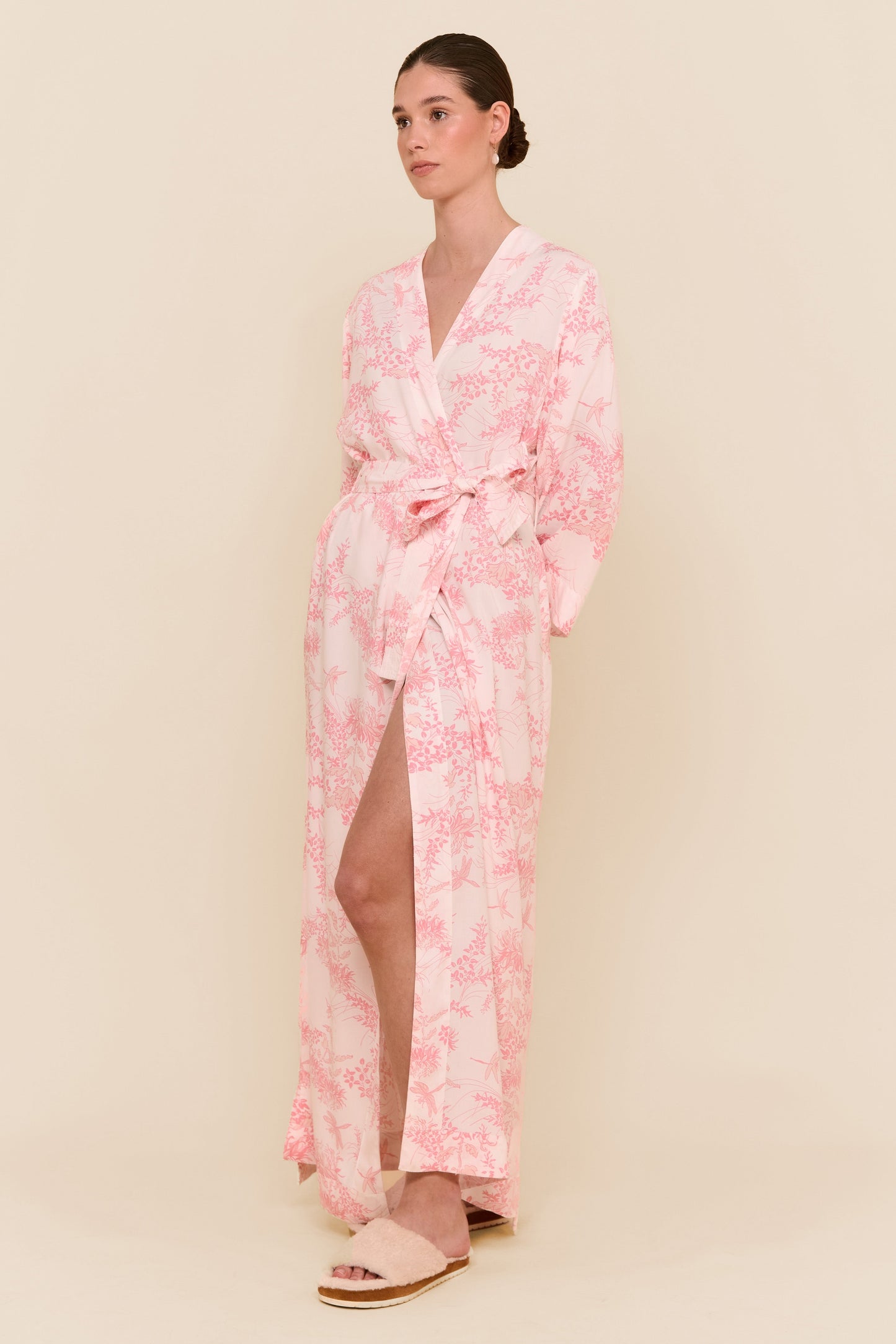 Alice Kimono Robe - Long - Summer Toile - Pink