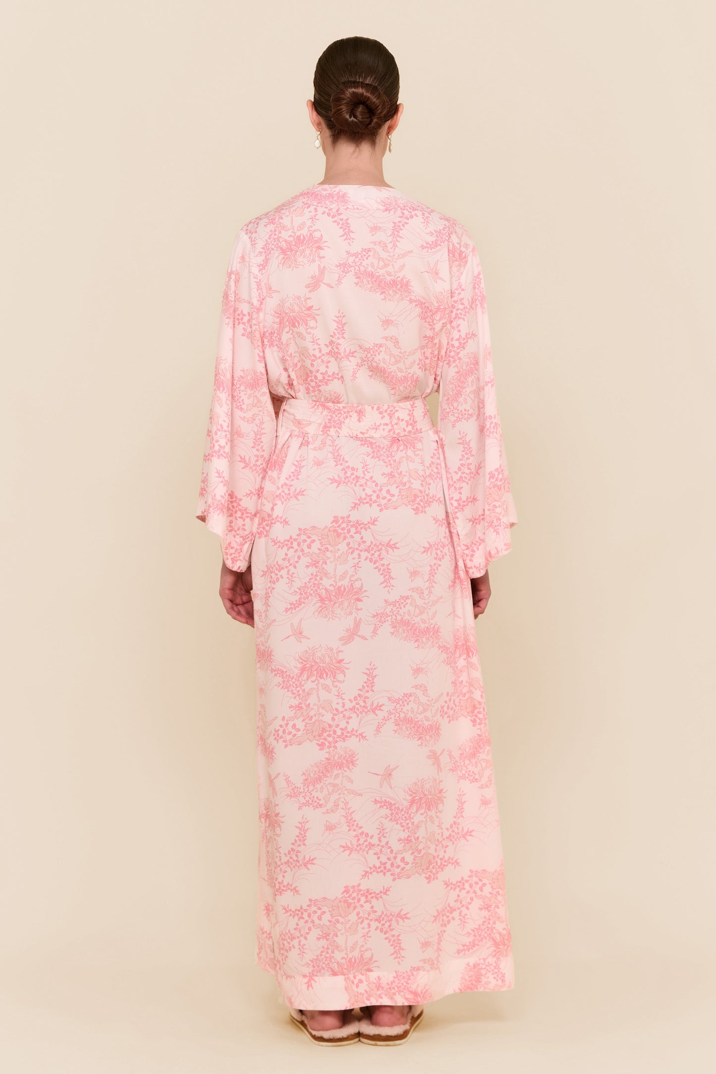 Alice Kimono Robe - Long - Summer Toile - Pink