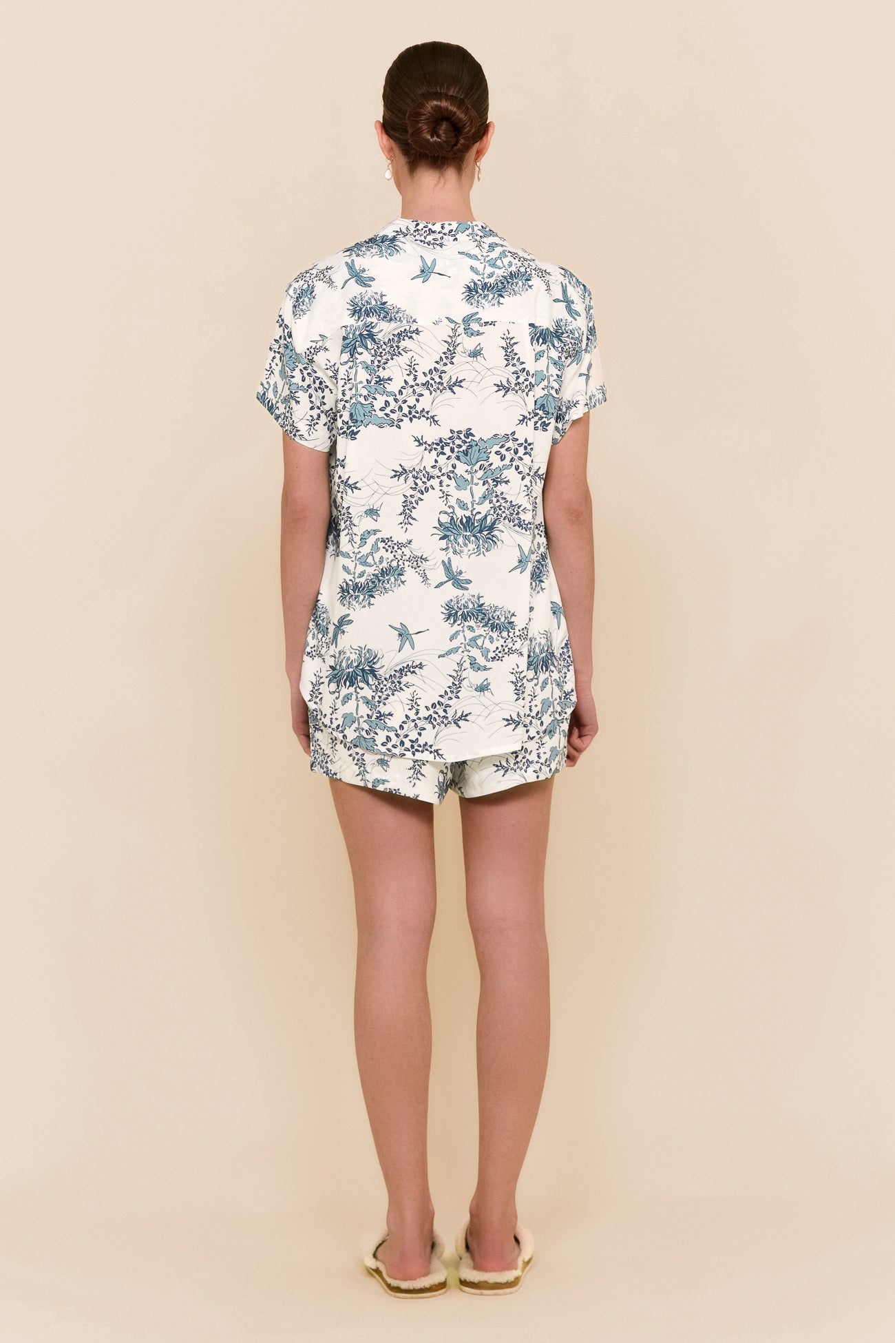 Maggie Pajama Set - Summer Toile - Aegean Blue