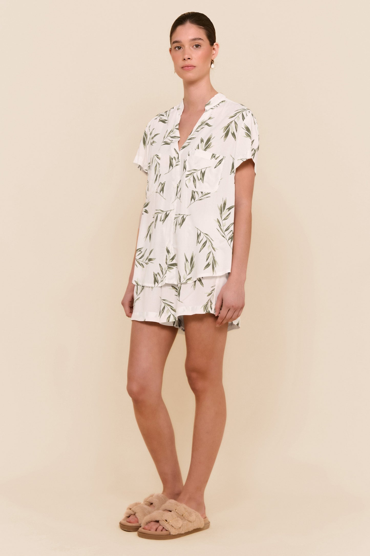 Maggie Pajama Set - Olive Leaf