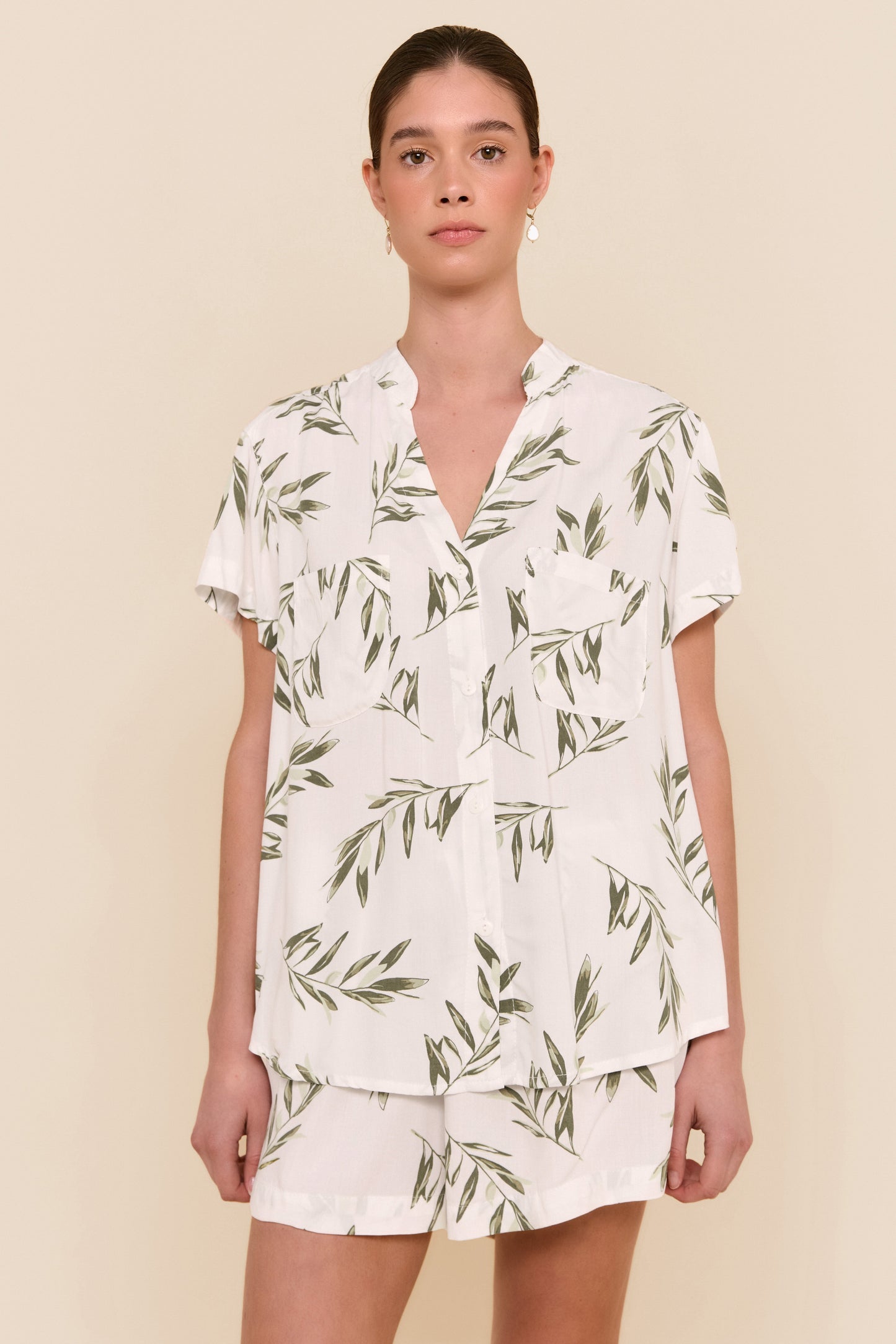 Maggie Pajama Set - Olive Leaf