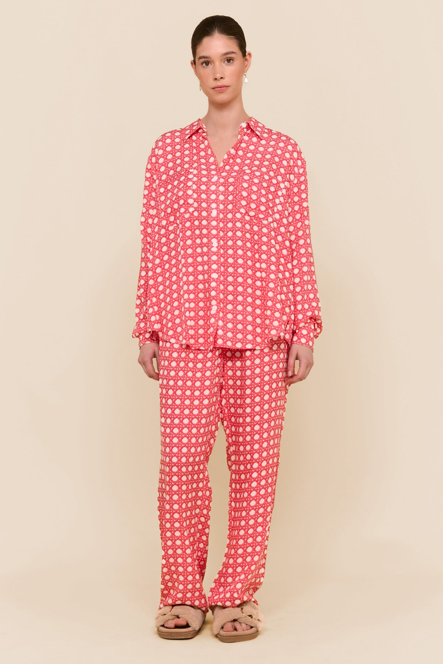 Marlon Long Sleep Set - Rattan - Raspberry Pink