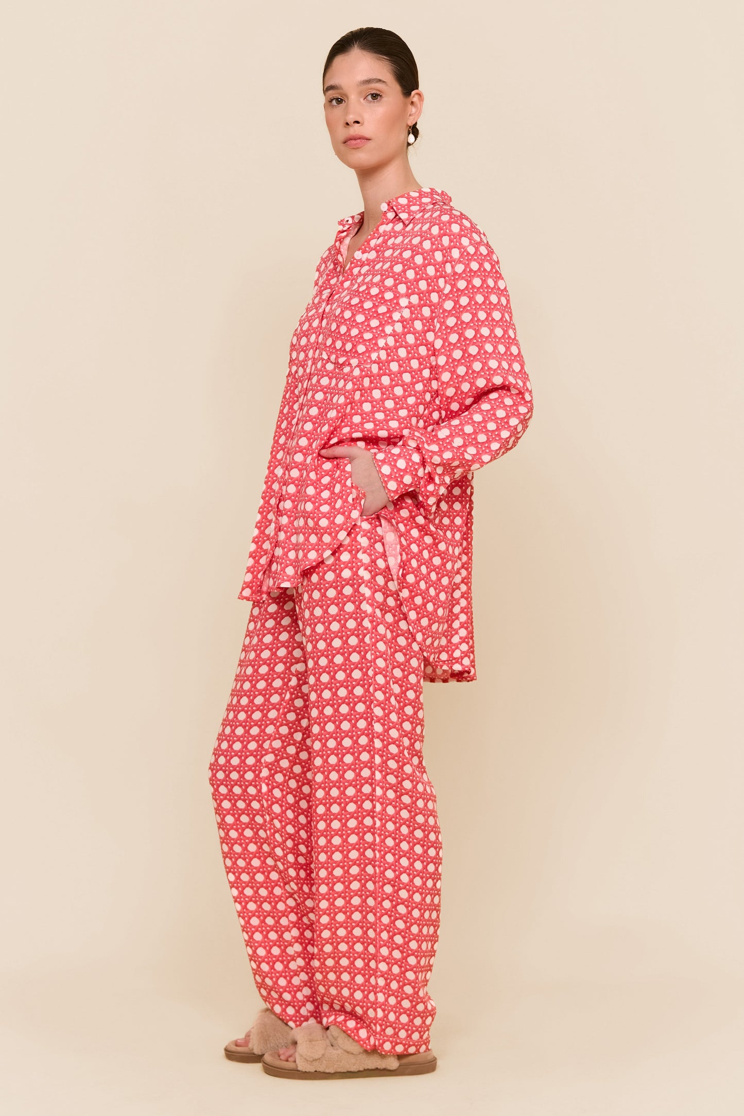 Marlon Long Sleep Set - Rattan - Raspberry Pink