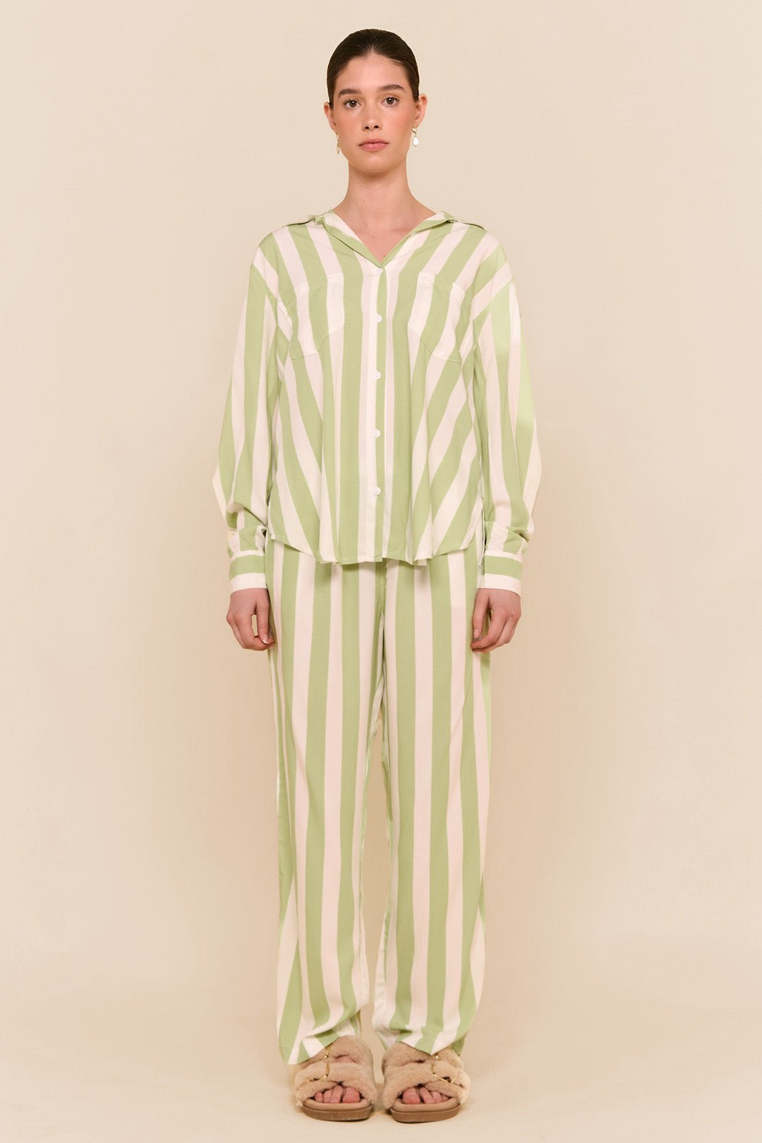 Marlon Long Sleep Set - Stripe - Margarita