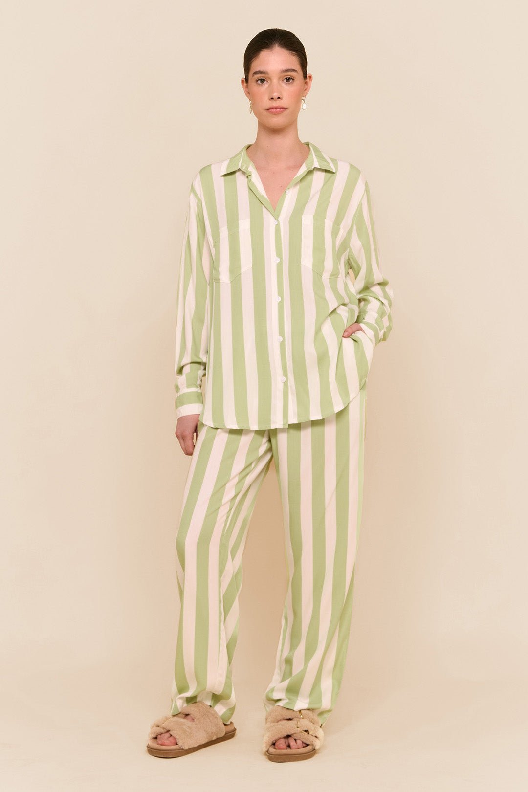 Marlon Long Sleep Set - Stripe - Margarita