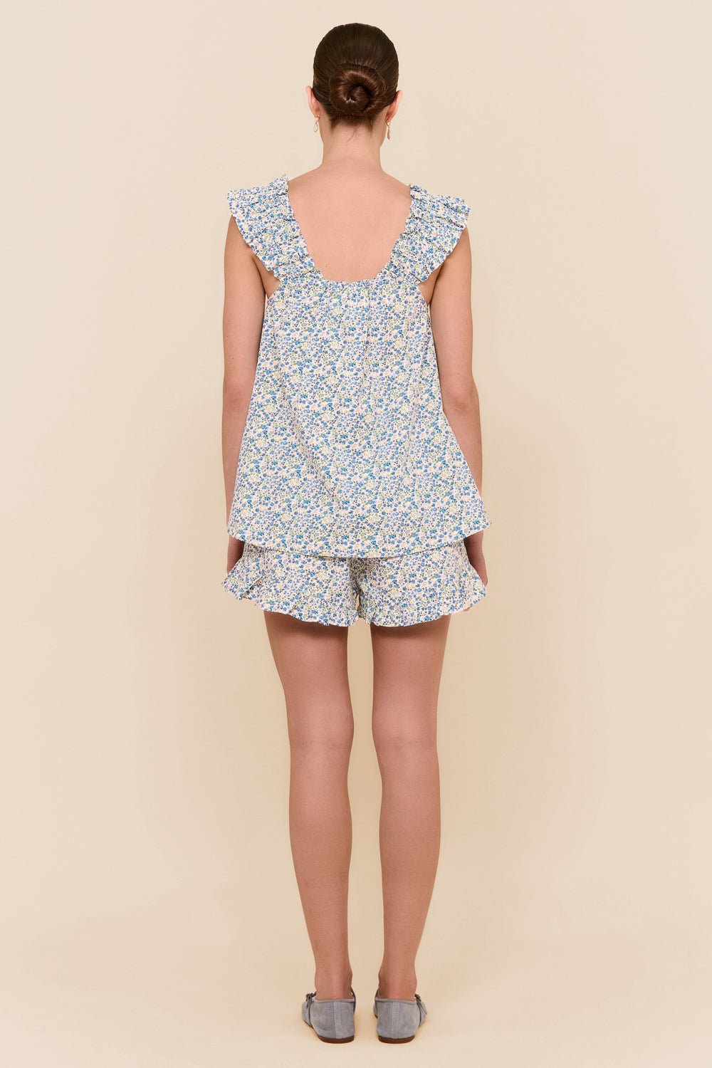 Nicolette Sleep Set - Cotton - Floret Blue