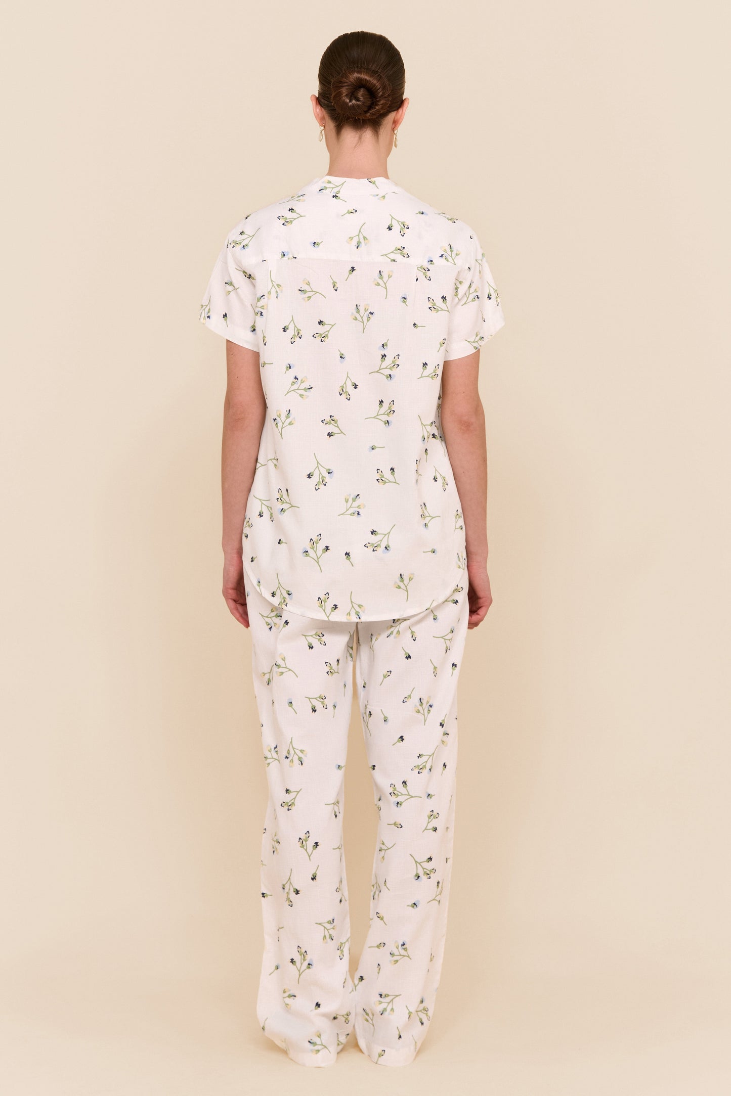 Maggie Pajama Set - Long Pants - Lyocell Linen - Bluebell