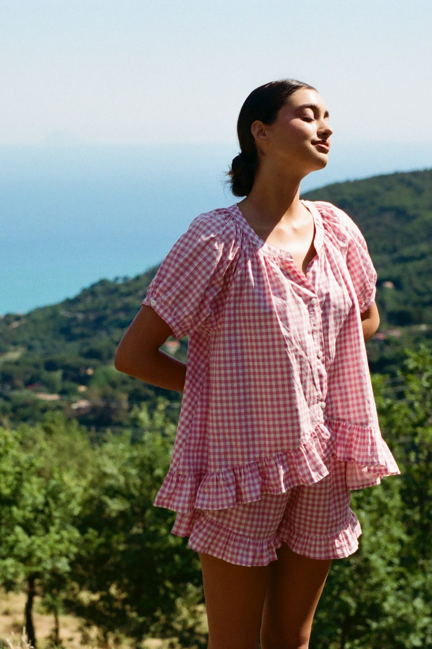 Sophie Sleep Set - Cotton - Gingham Berry