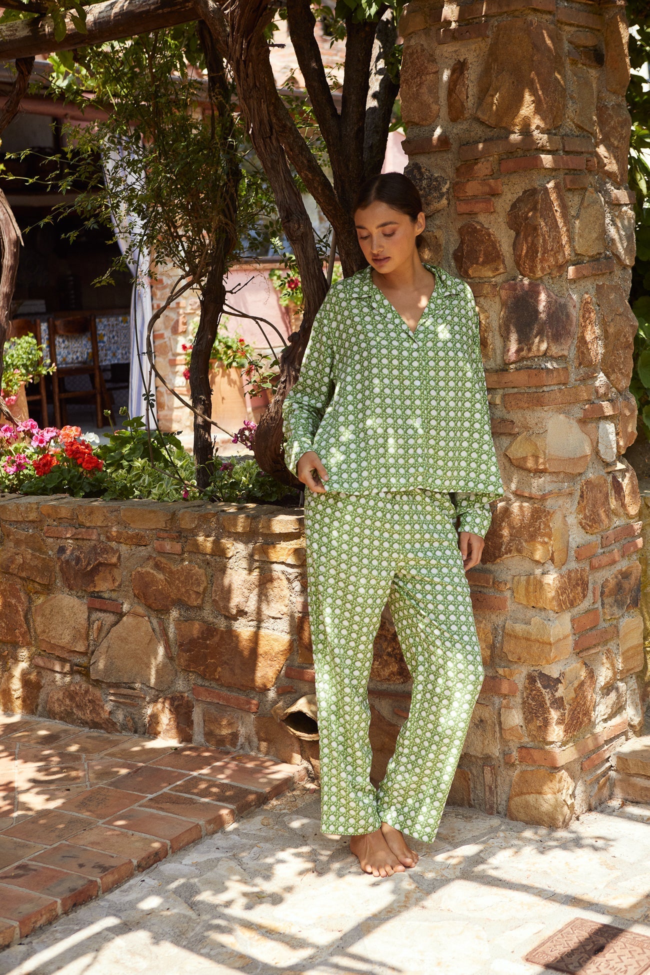 Lounge Set - Long - Rattan Green