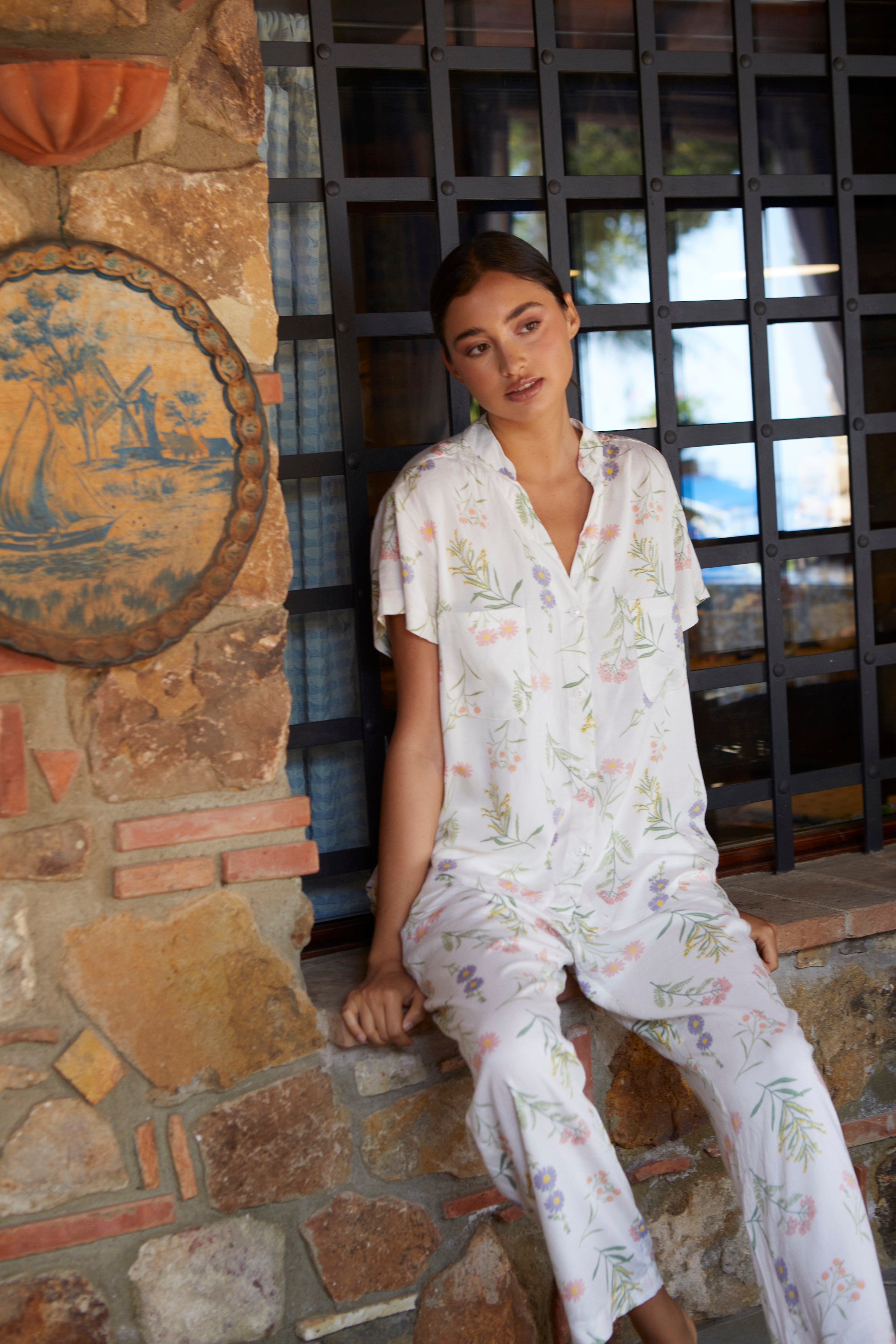 Maggie Pyjama Set - Long Pants - Wild Flower – Piyama USD