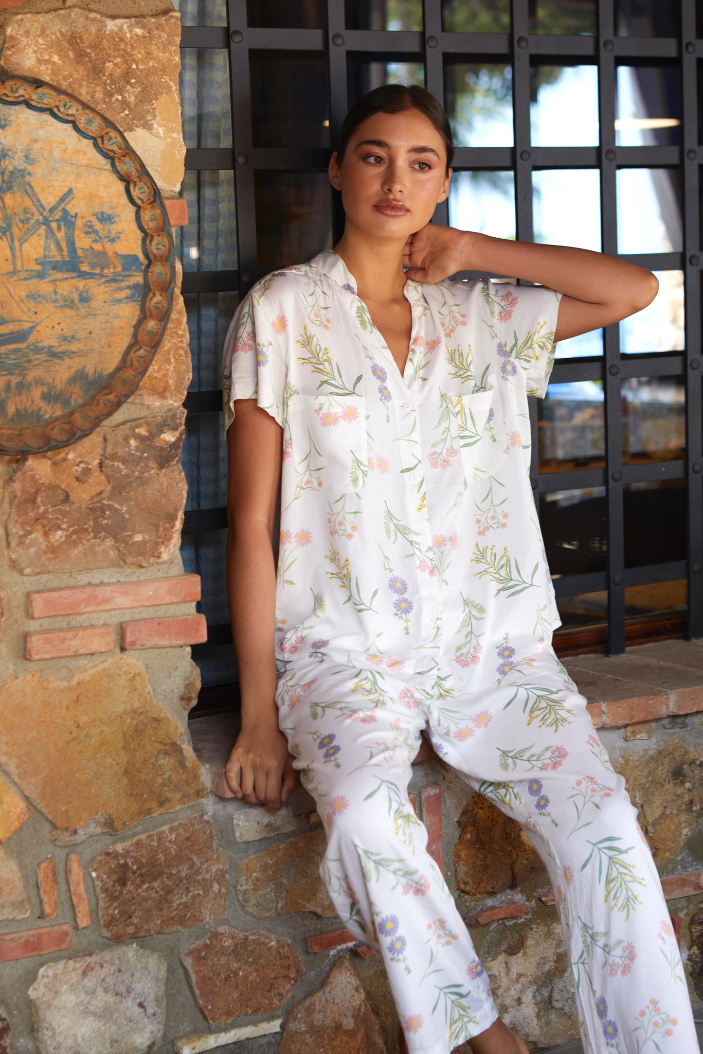 Maggie Pyjama Set - Long Pants - Wild Flower