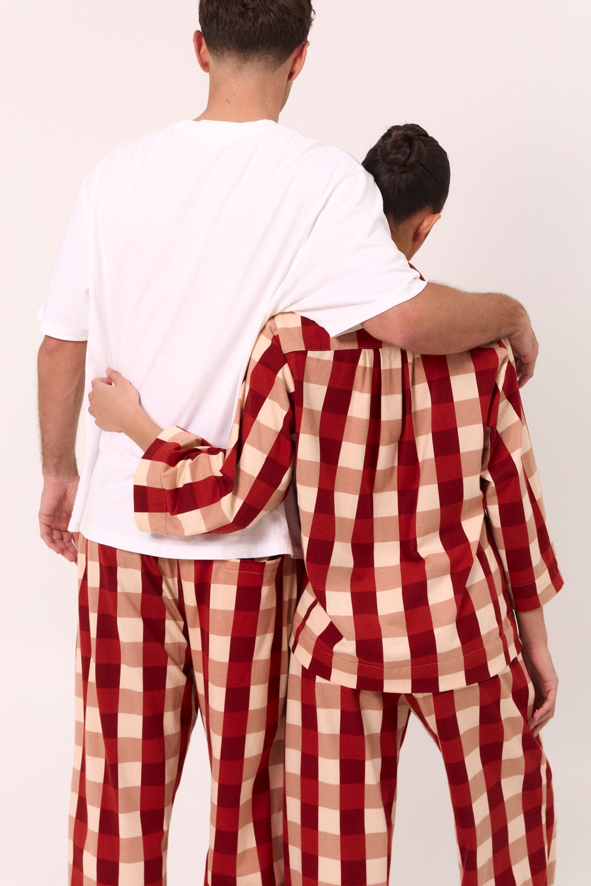 Mens Lounge Pants - Cotton Jersey - Holiday Plaid