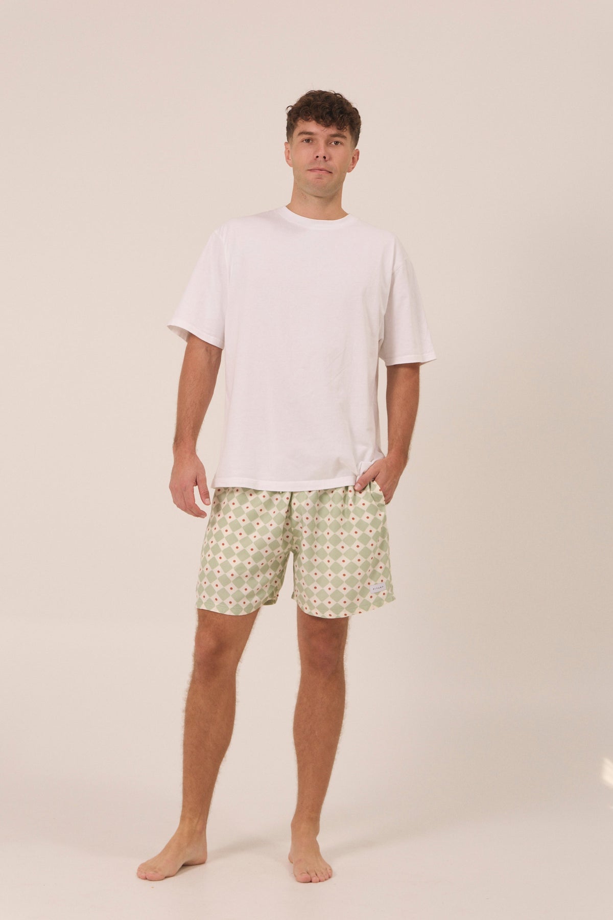 Piyama Mens Boxers in Diamond – green men's boxer shorts in LENZING™ ECOVERO™ rayon – image 3