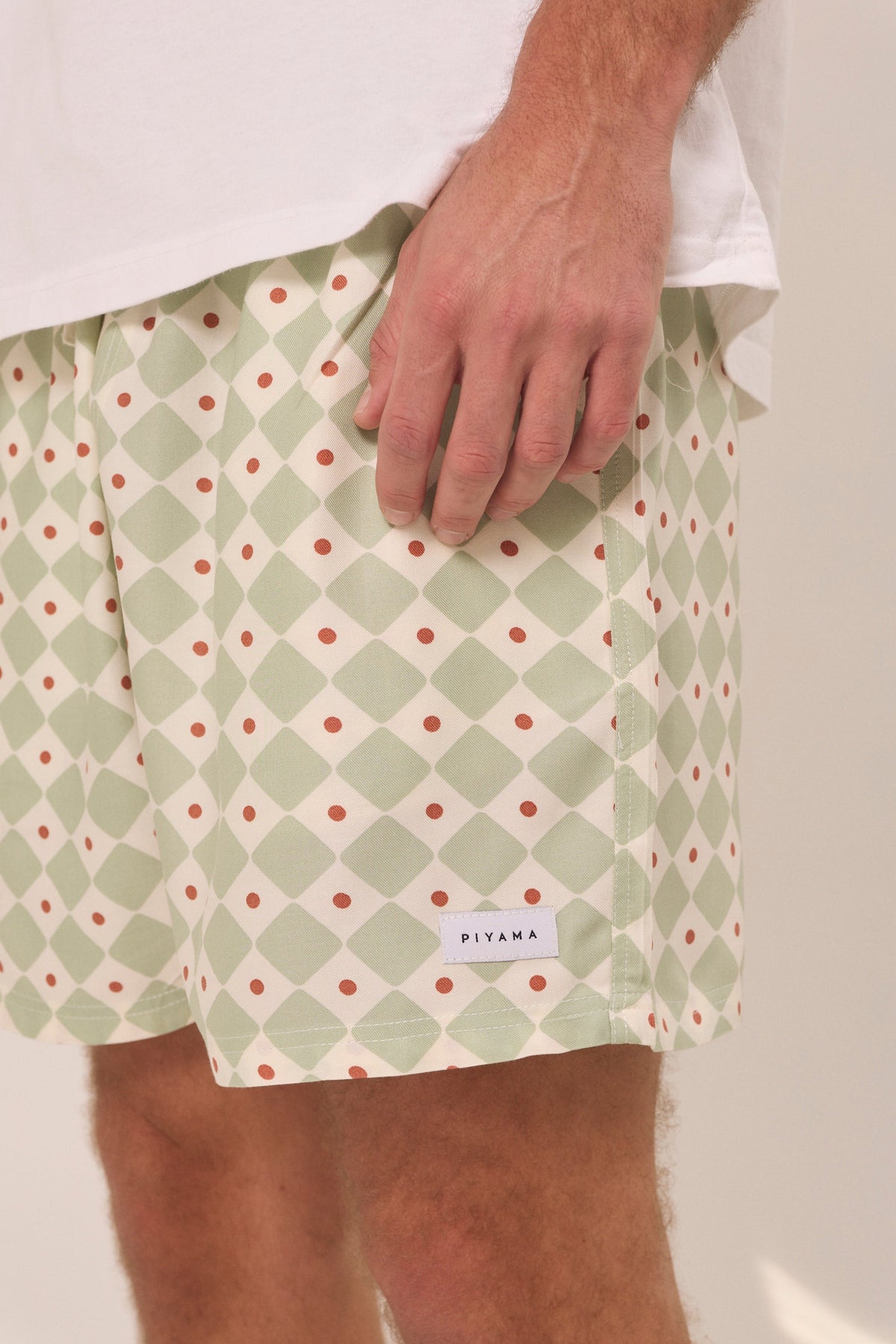 Piyama Mens Boxers in Diamond – green men's boxer shorts in LENZING™ ECOVERO™ rayon – image 2