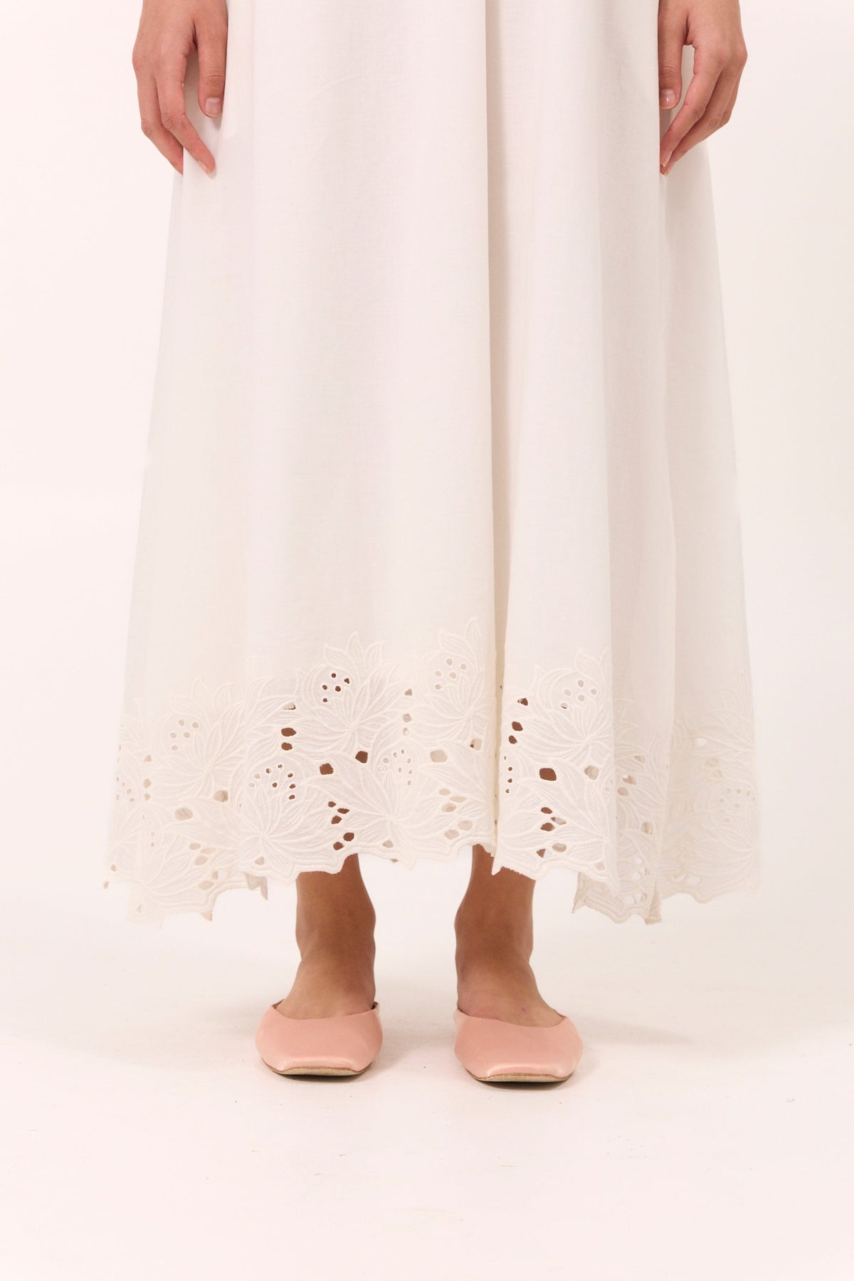 Piyama Indah Lounge Dress in Vanilla – white lounge dress in cotton – image 8