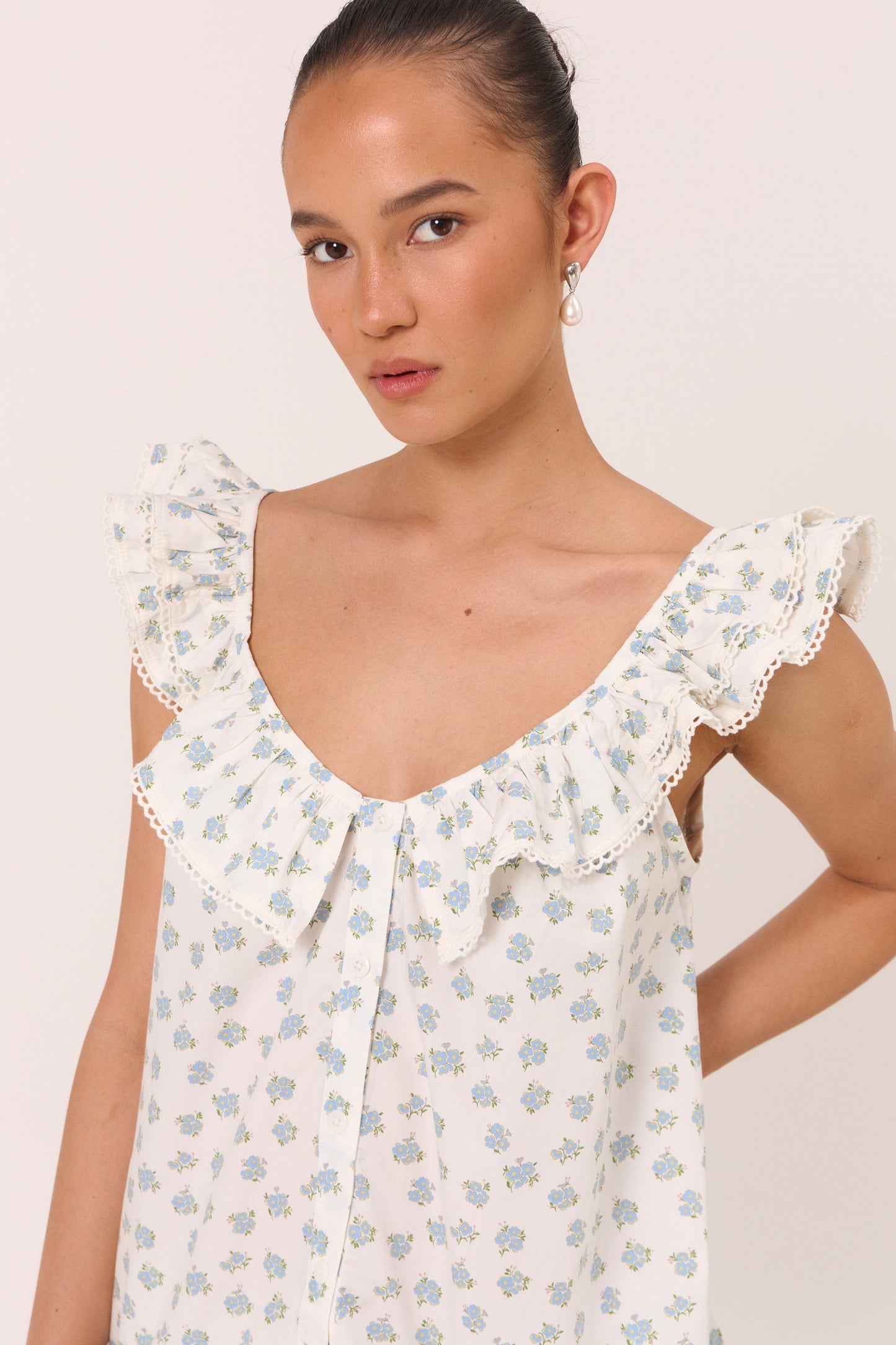 Romy Sleep Set - Cotton Modal - Meadow Blue