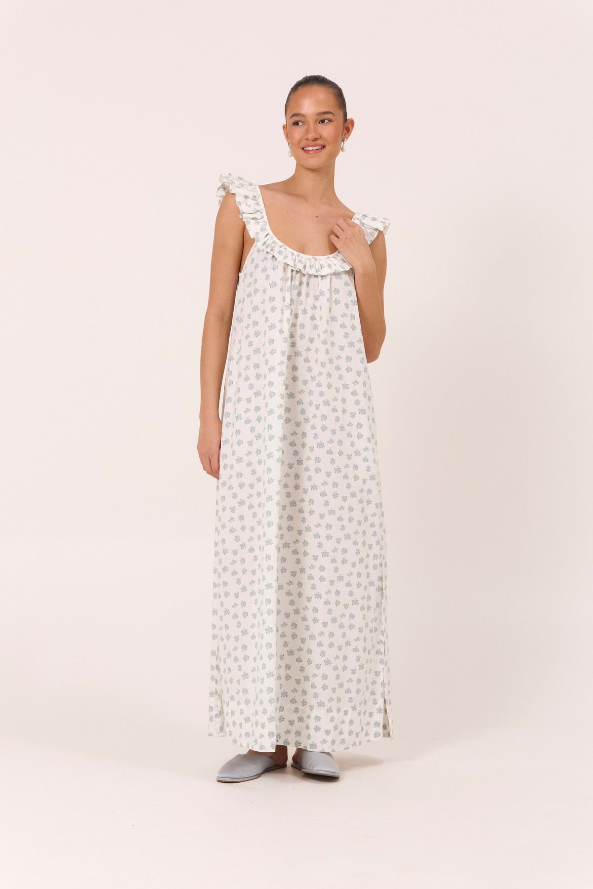 Margot Nightie - Cotton Modal - Meadow Blue
