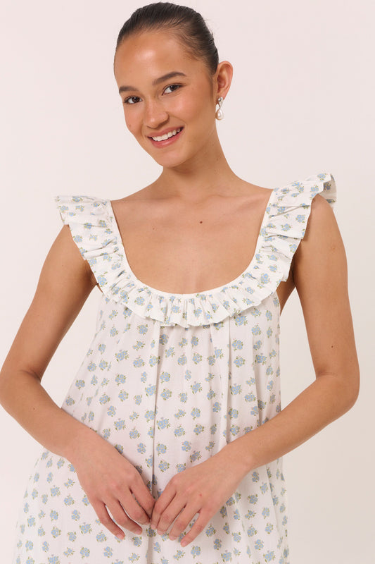 Margot Nightie - Cotton Modal - Meadow Blue