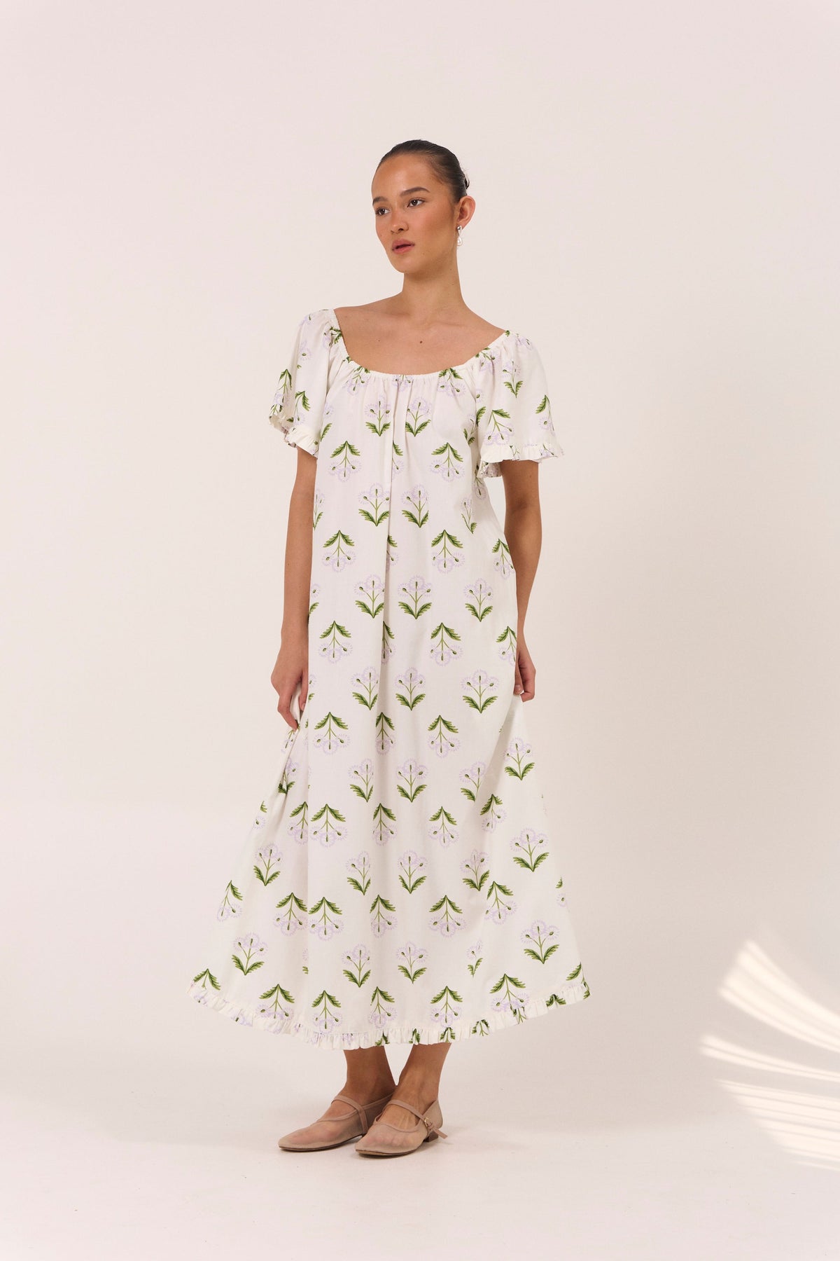 Betty Lounge Dress - Long - Cotton Modal - Dandelion Lilac