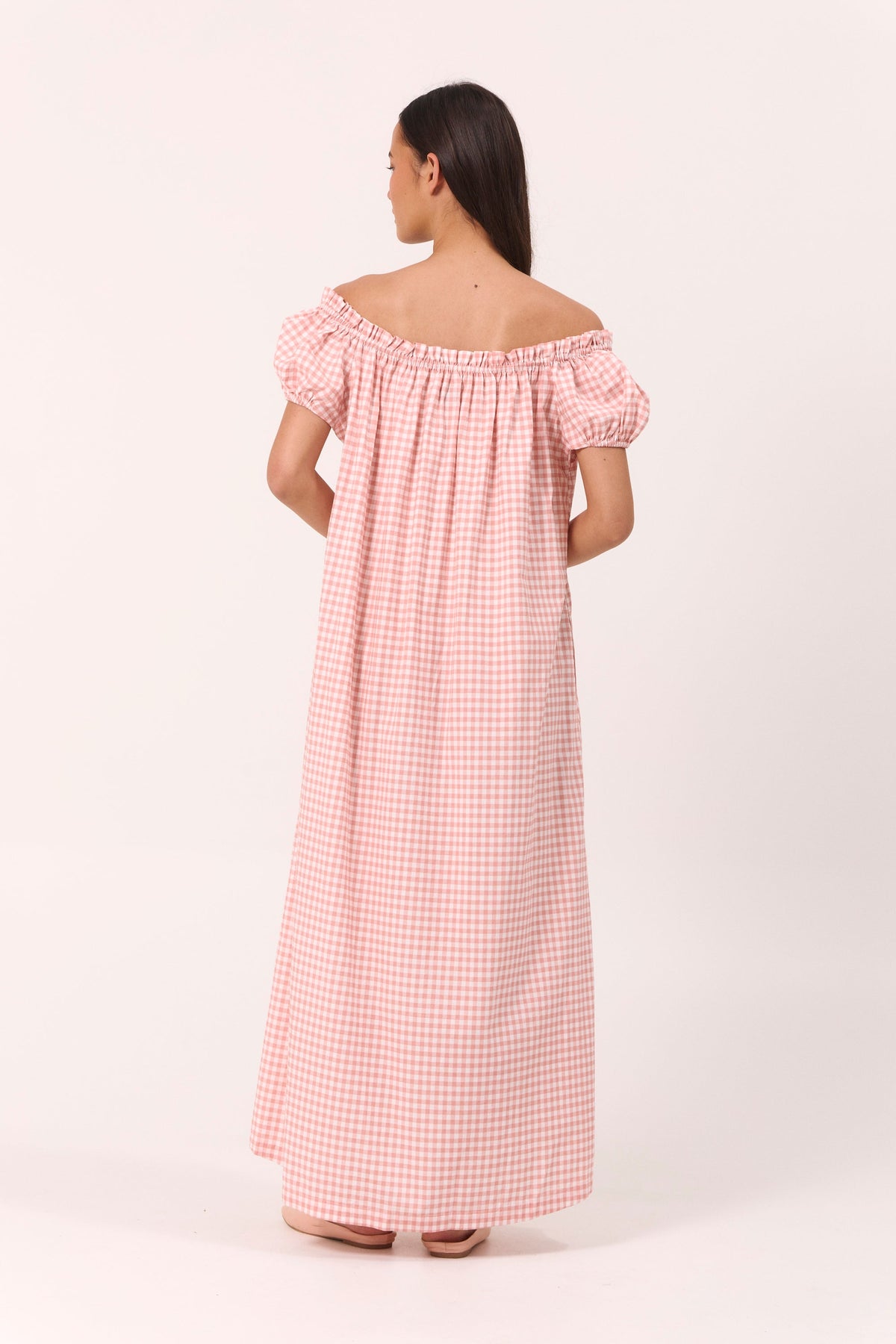 Lily Lounge Dress - Gingham - Petal Pink