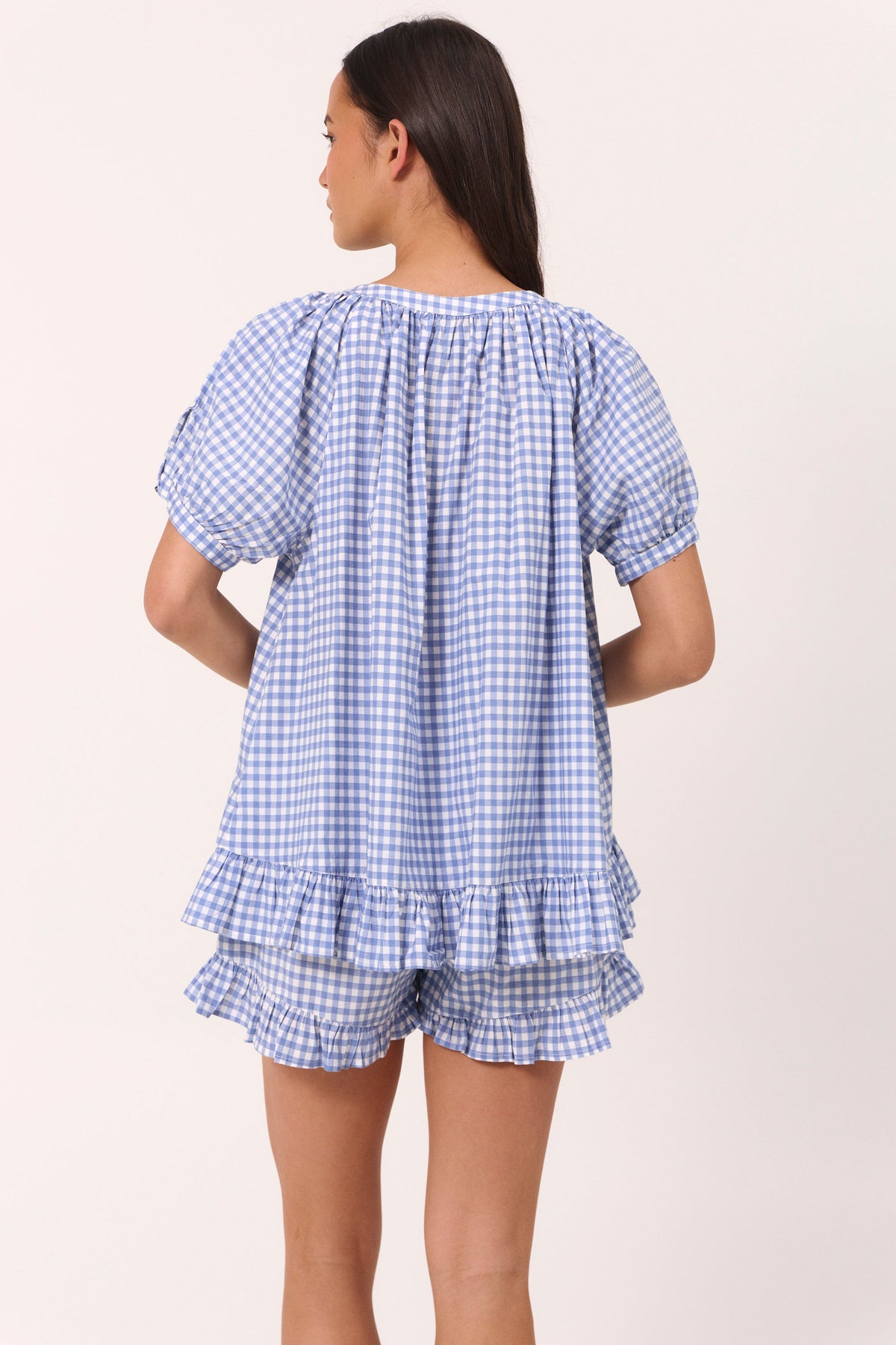 Sophie Sleep Set - Gingham - French Blue