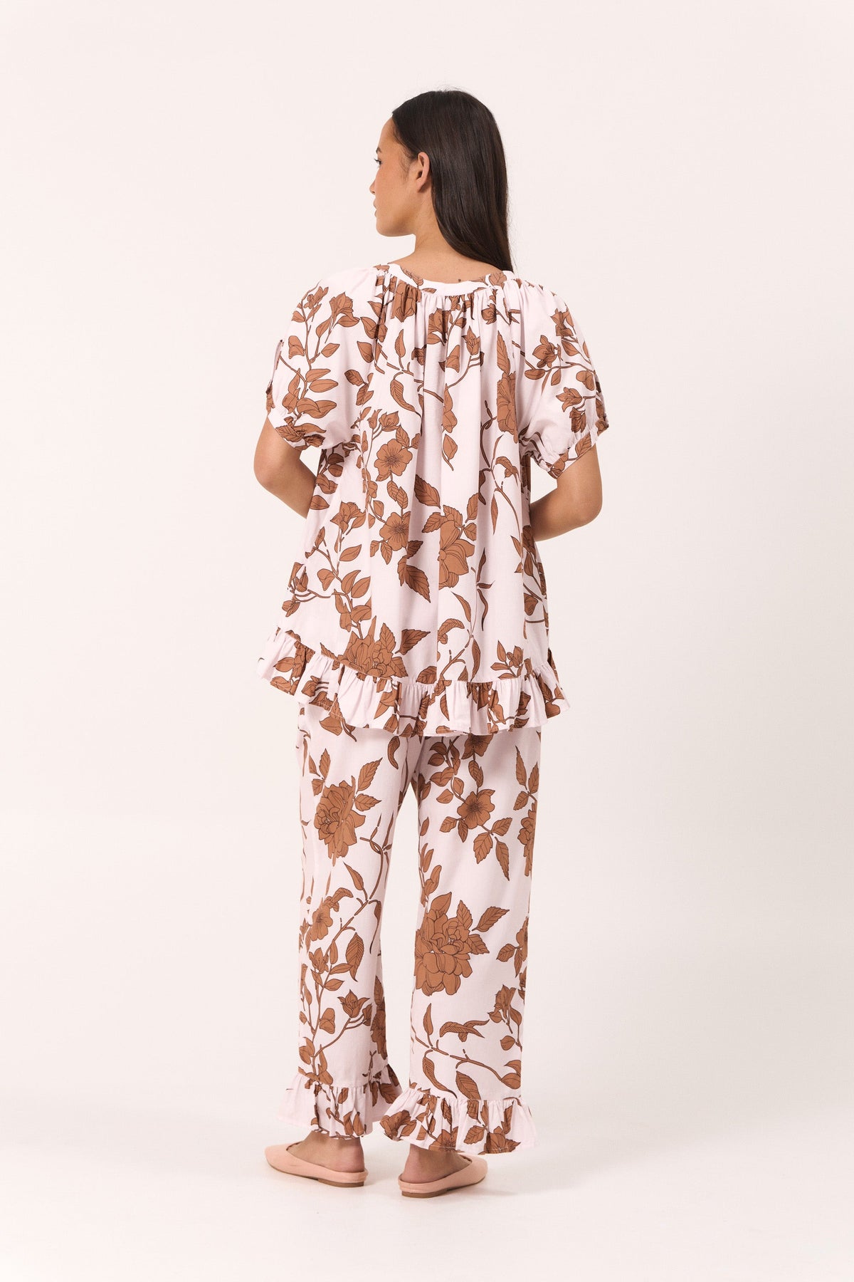 Sophie Sleep Set - Pants - Cotton Modal - Romantic Floral Toffee