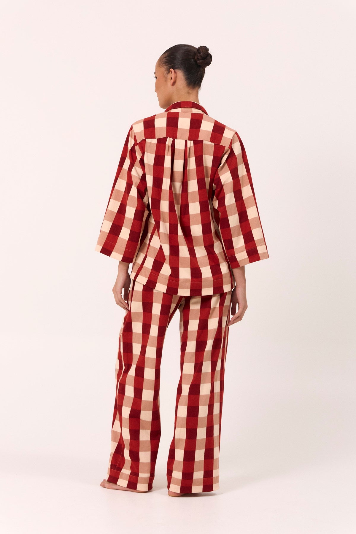 Peta Lounge Set - Cotton Jersey - Holiday Plaid
