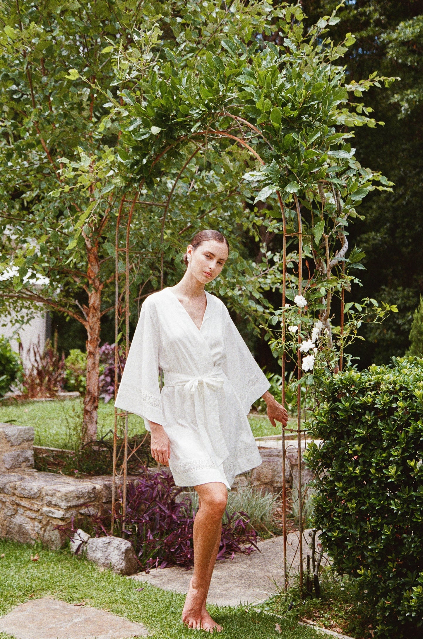 Giselle Bridal Robe - Cotton Modal Off White