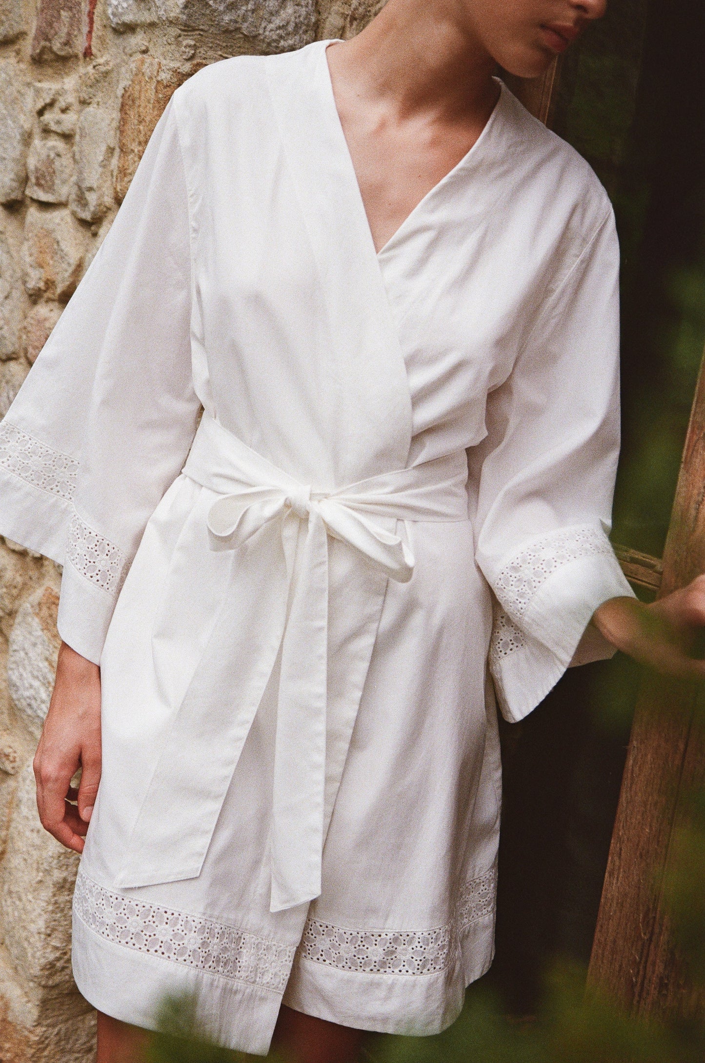 Giselle Bridal Robe - Cotton Modal Off White